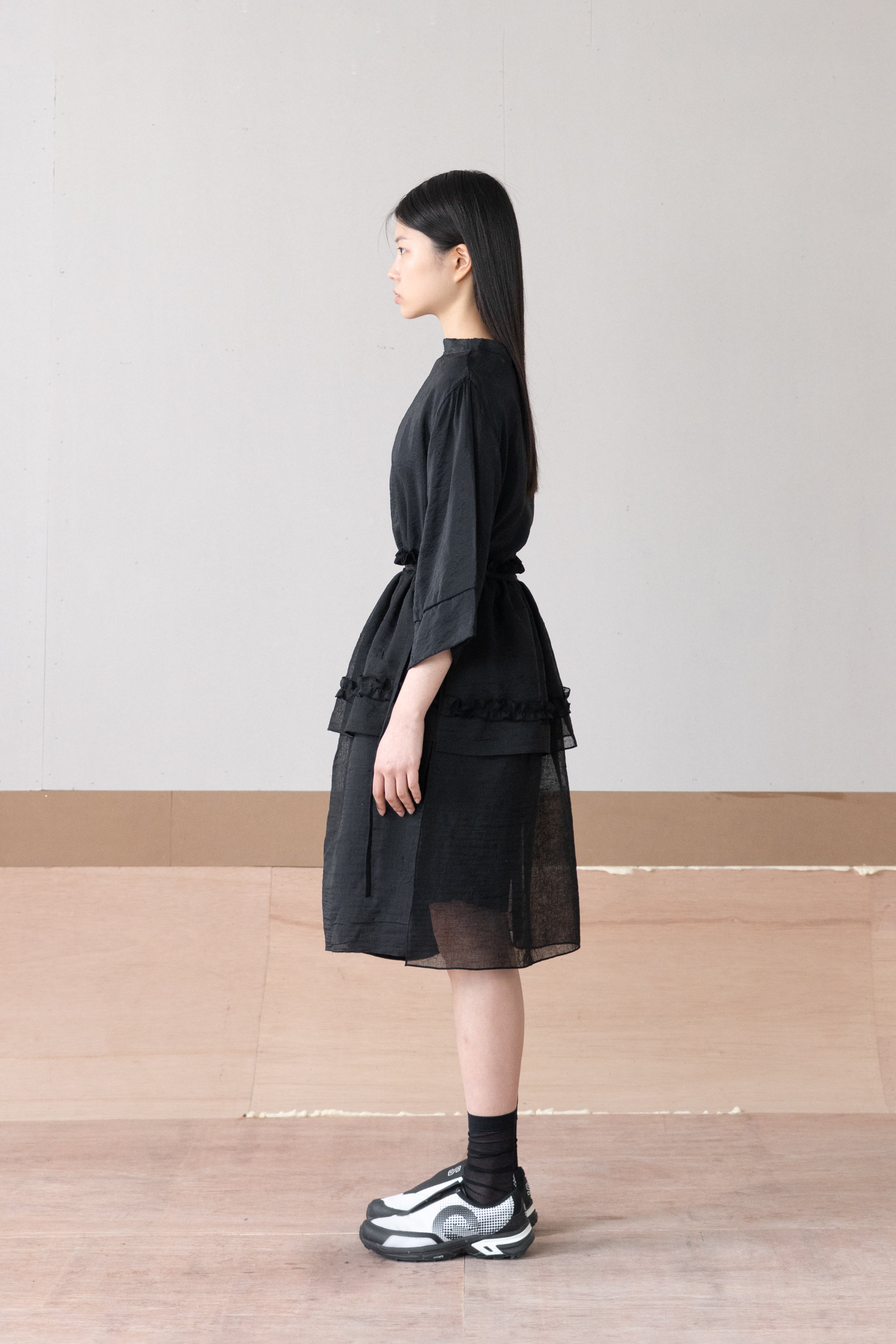 shine half neck blouse