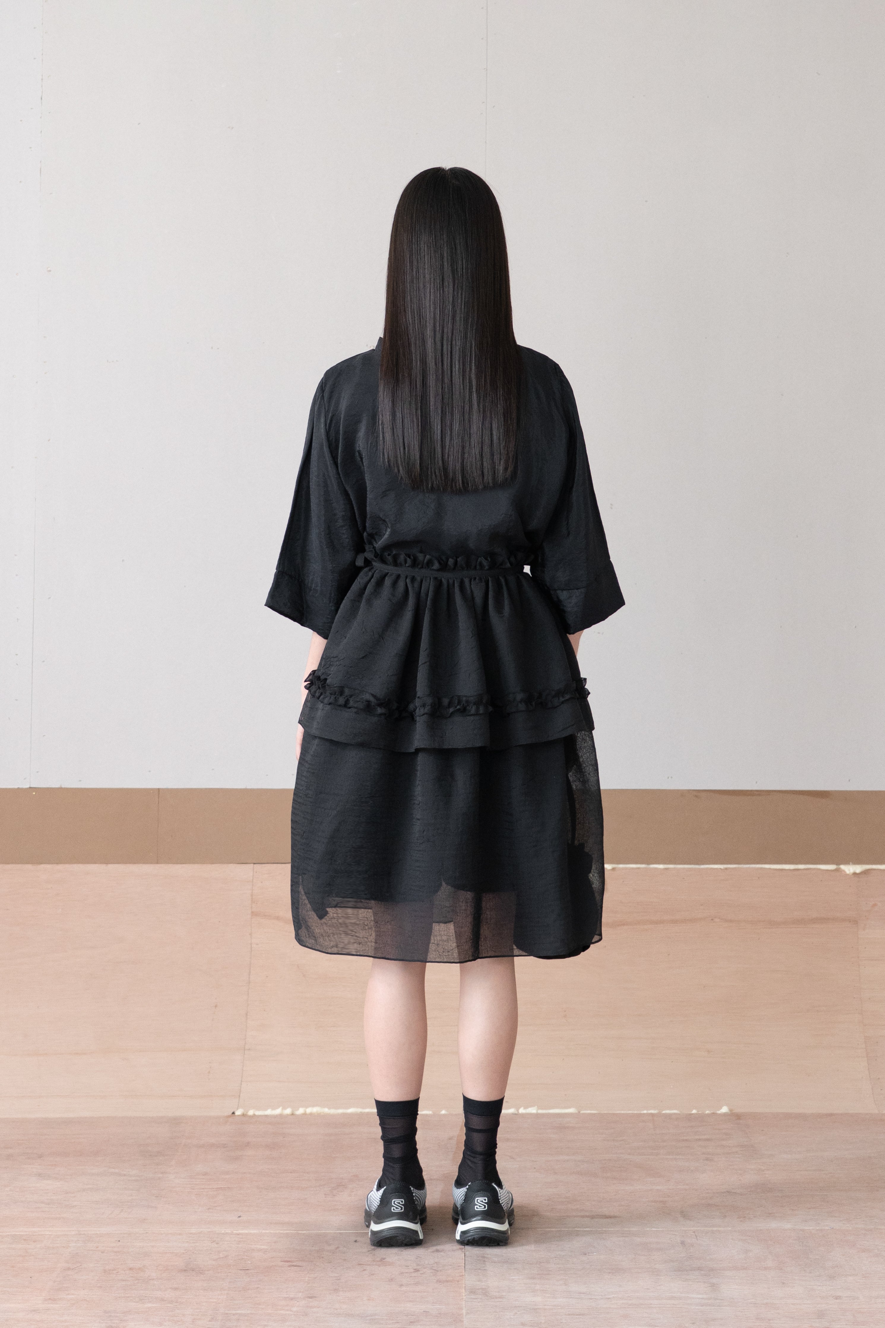 shine half neck blouse