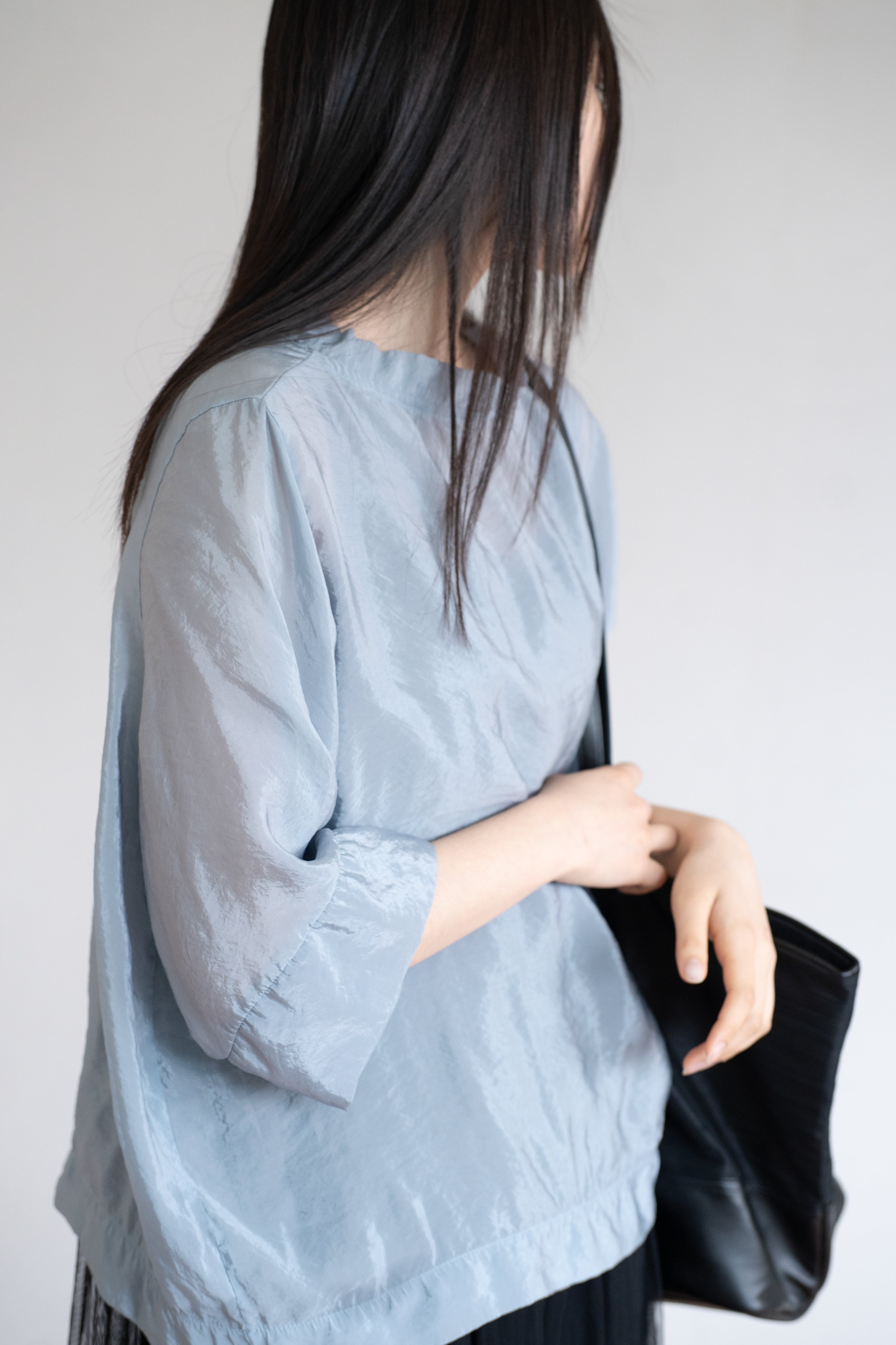 shine half neck blouse