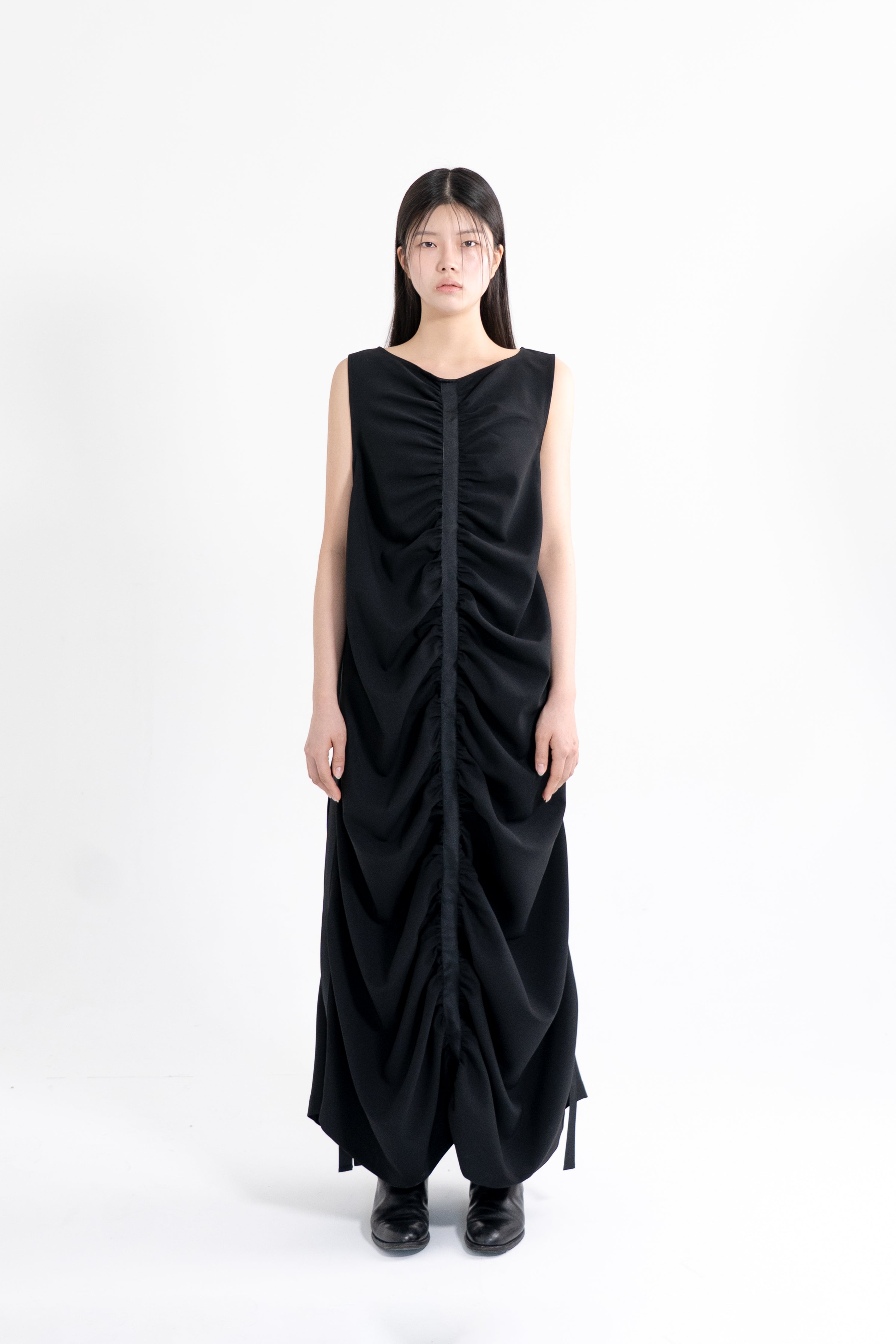 shirring long dress