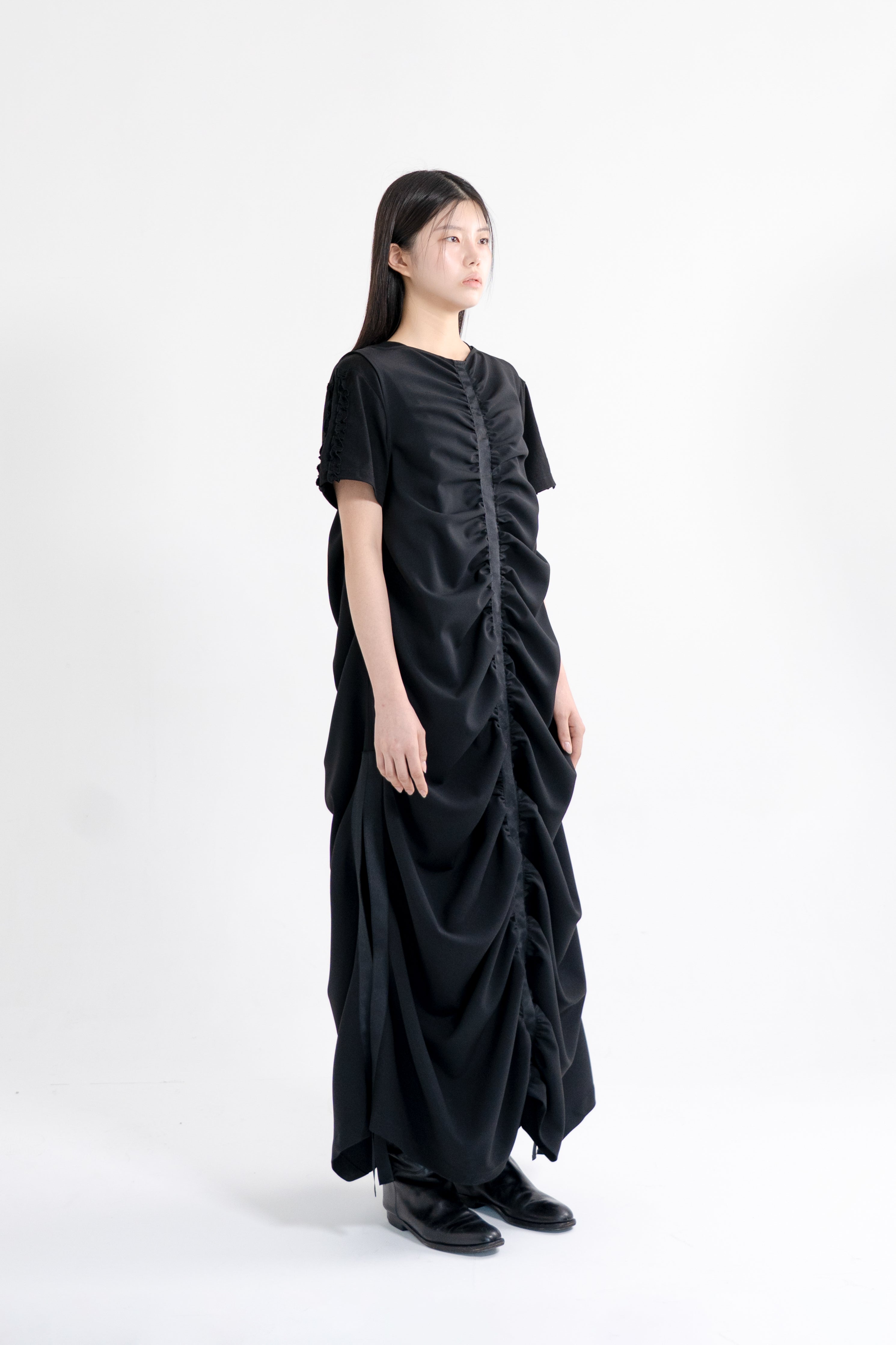 shirring long dress