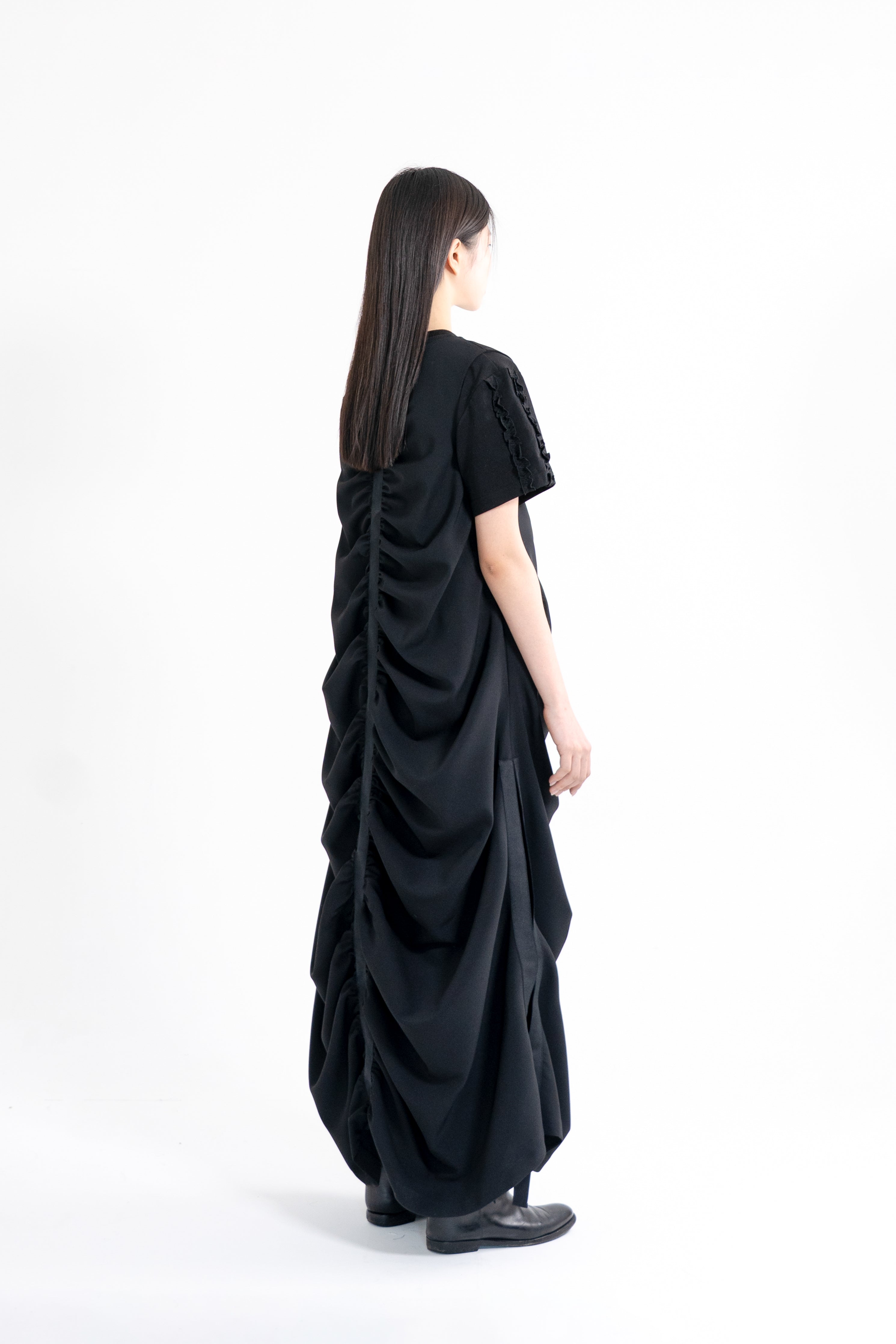 shirring long dress