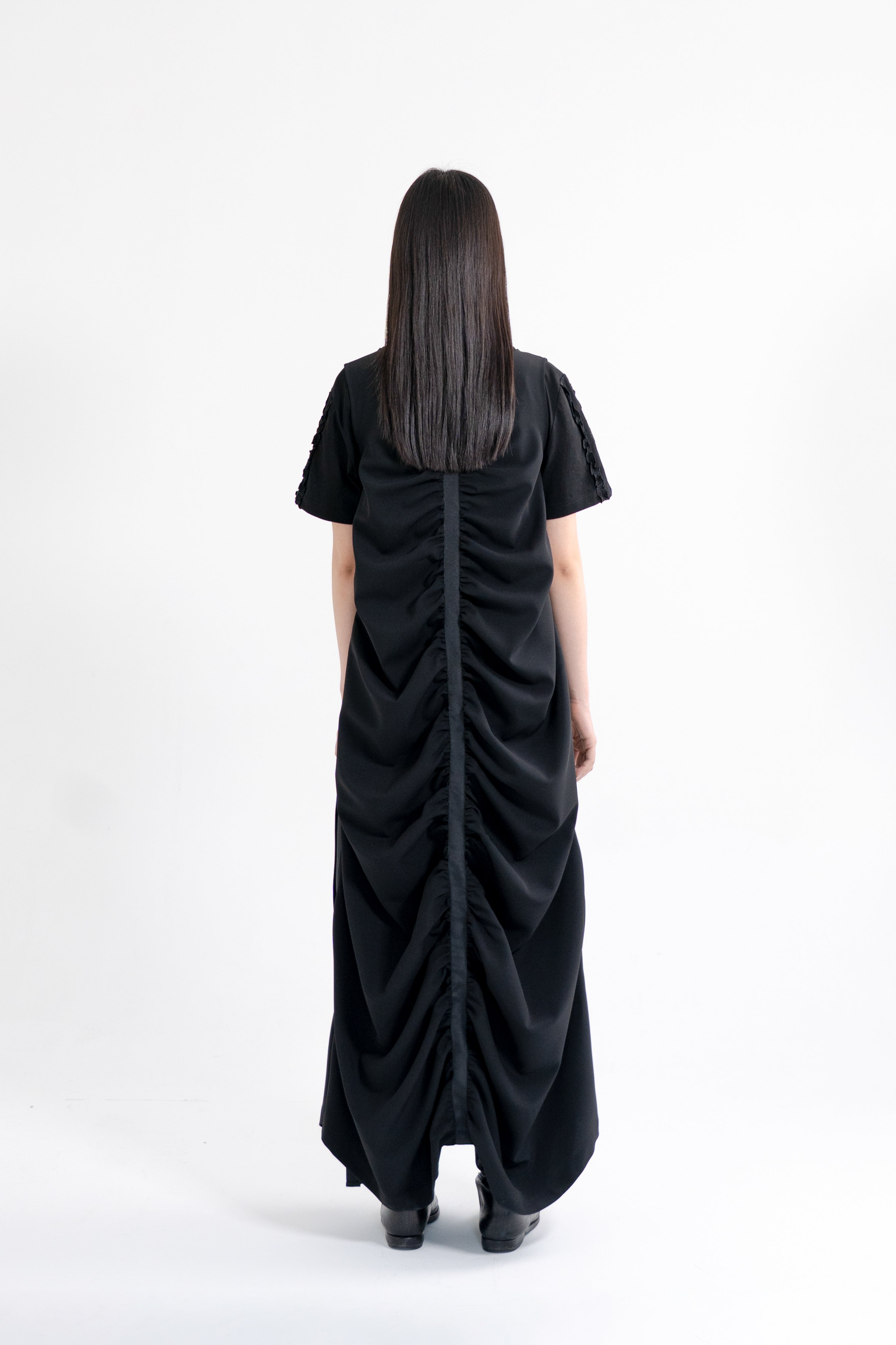 shirring long dress