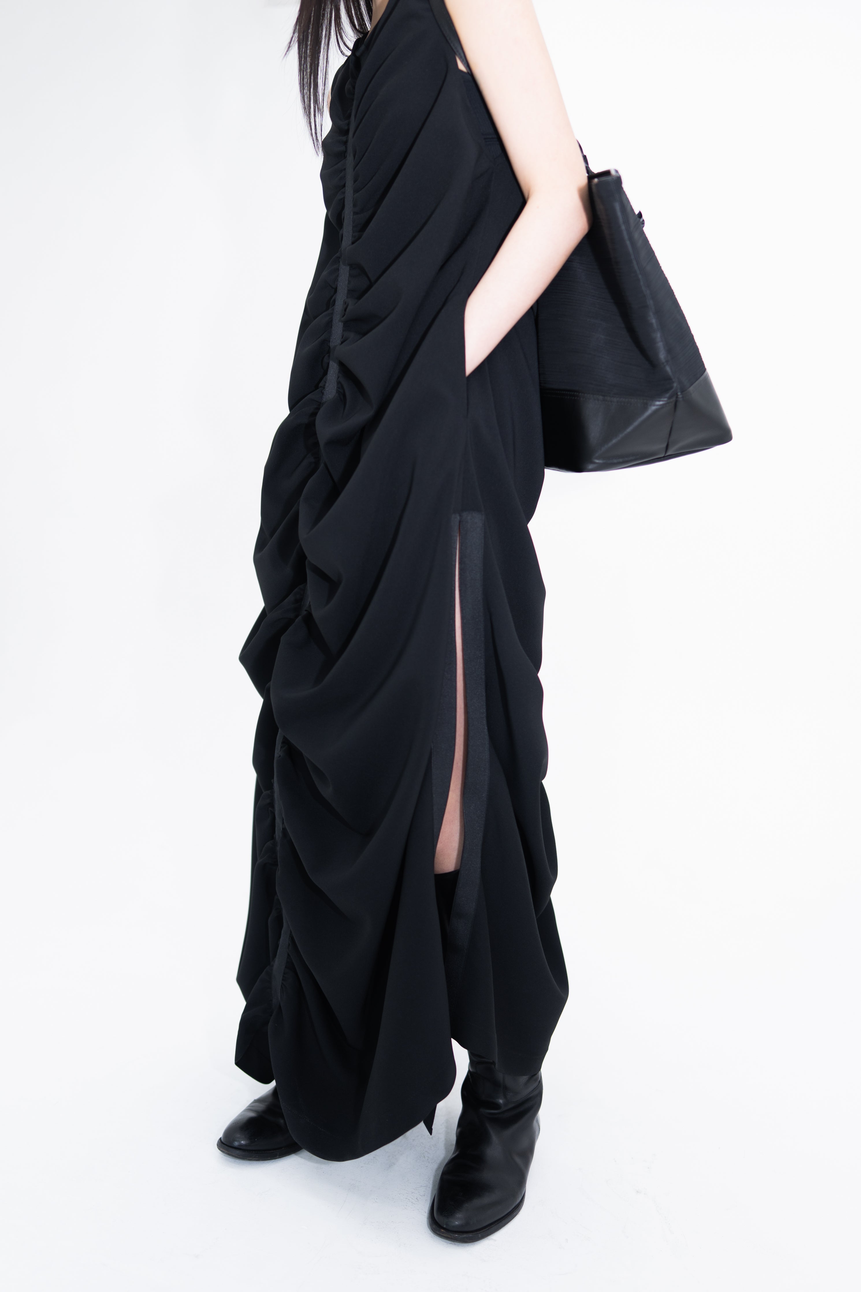 shirring long dress