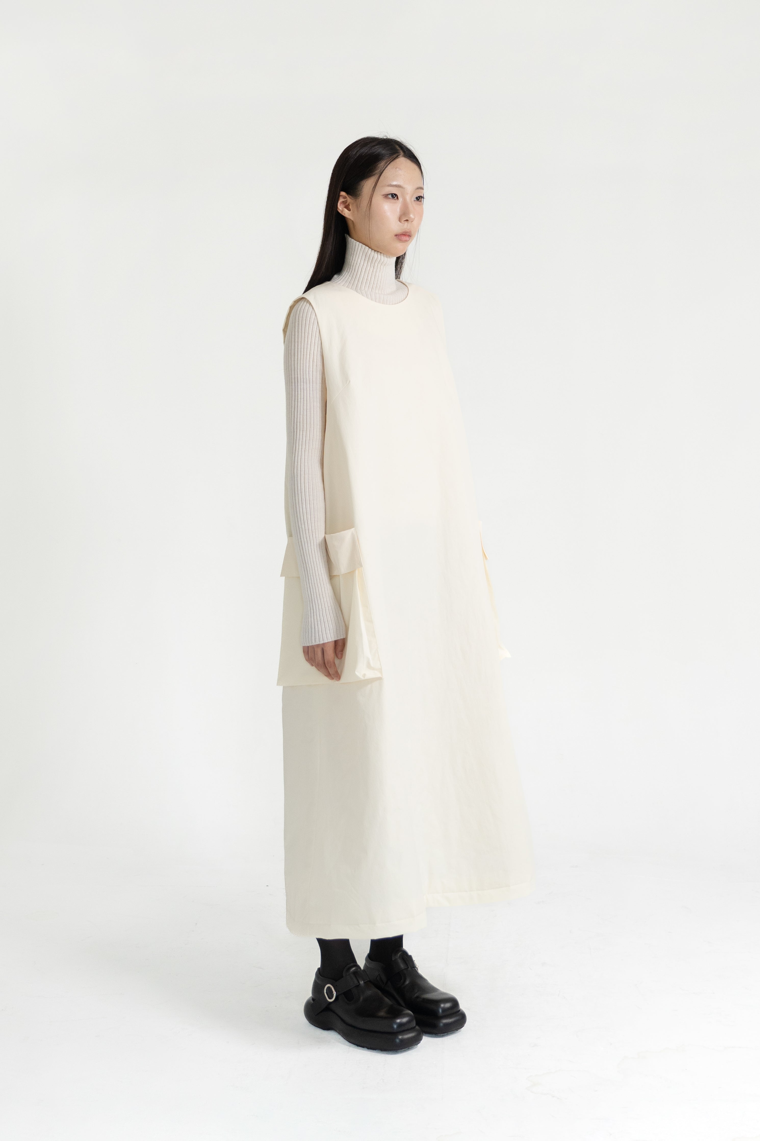 side pocket padding dress