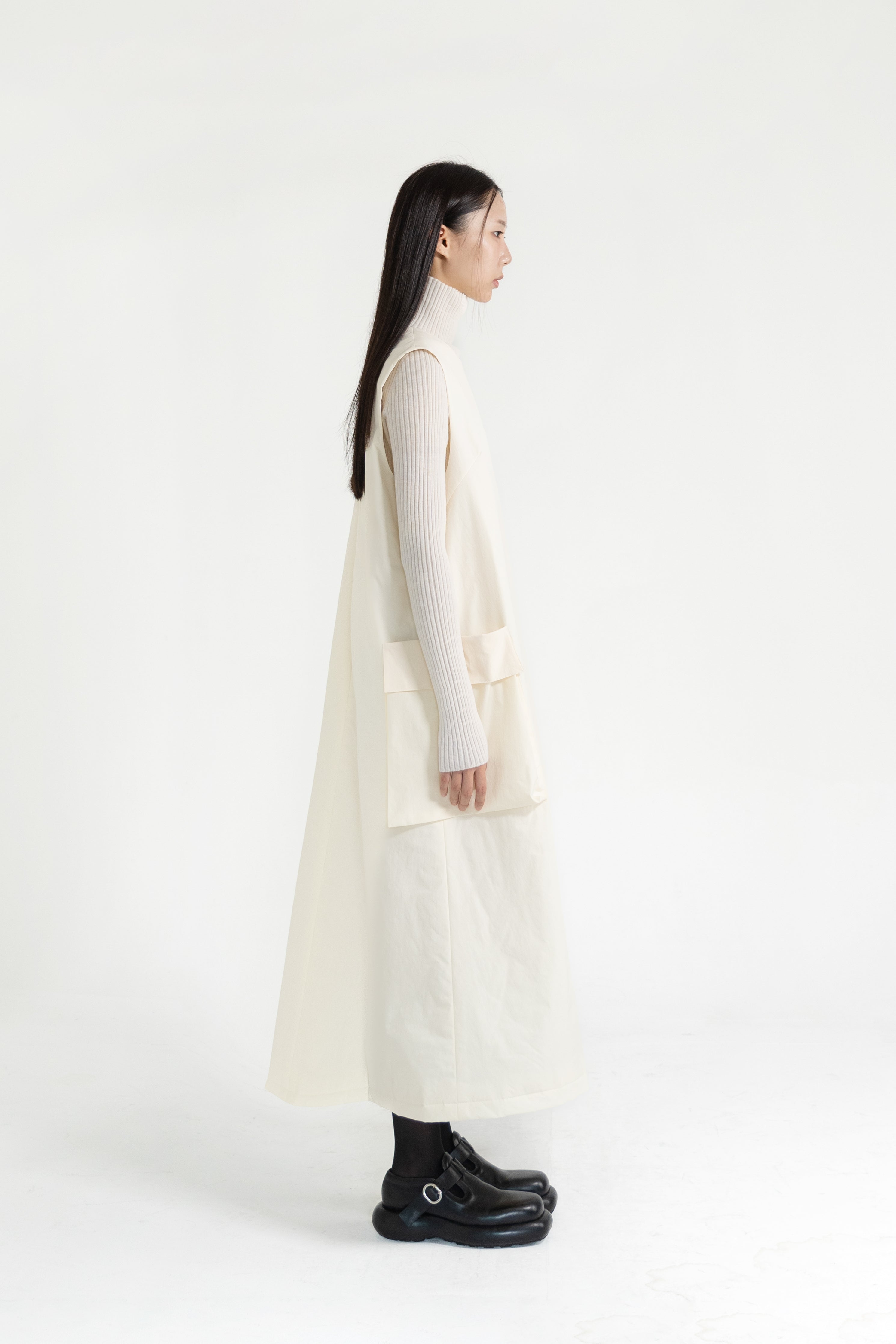 side pocket padding dress