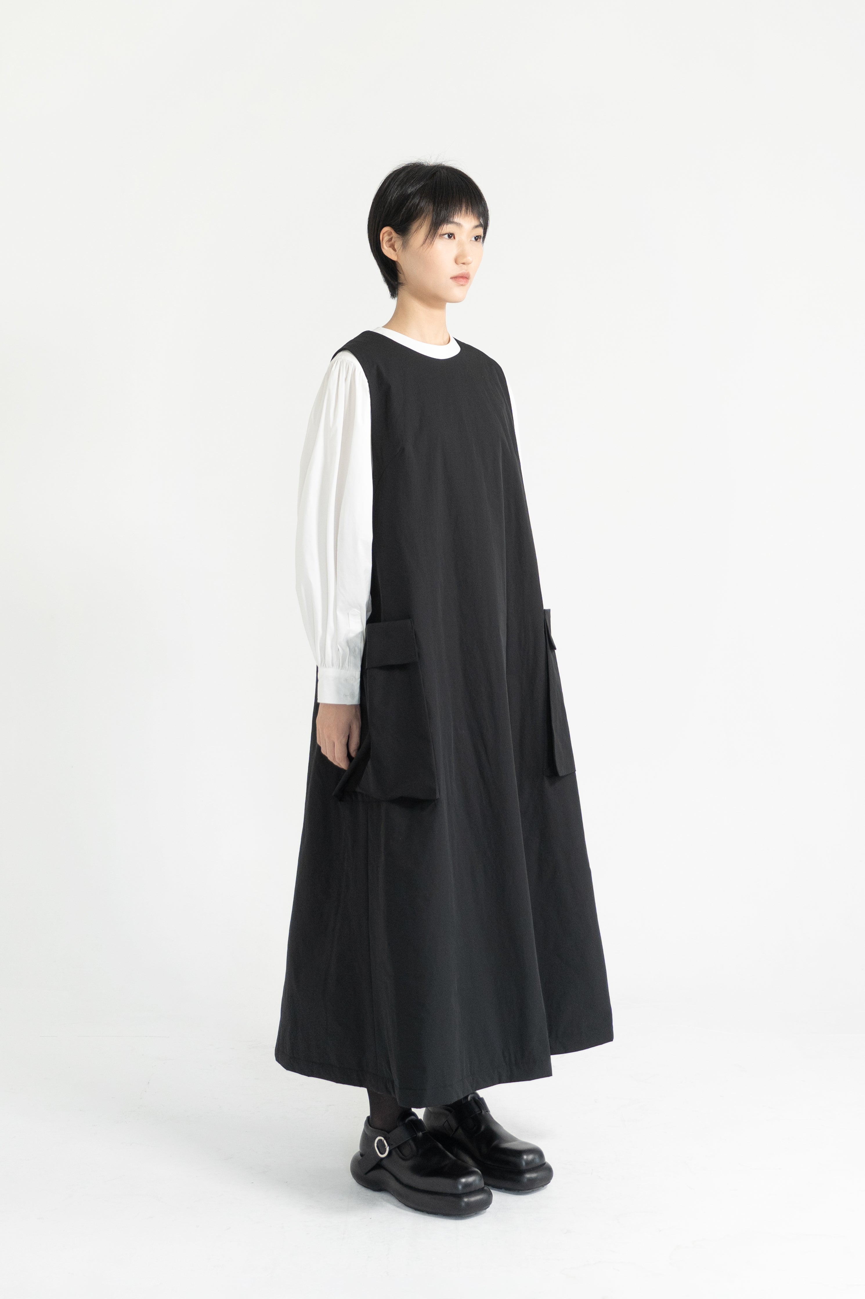 side pocket padding dress