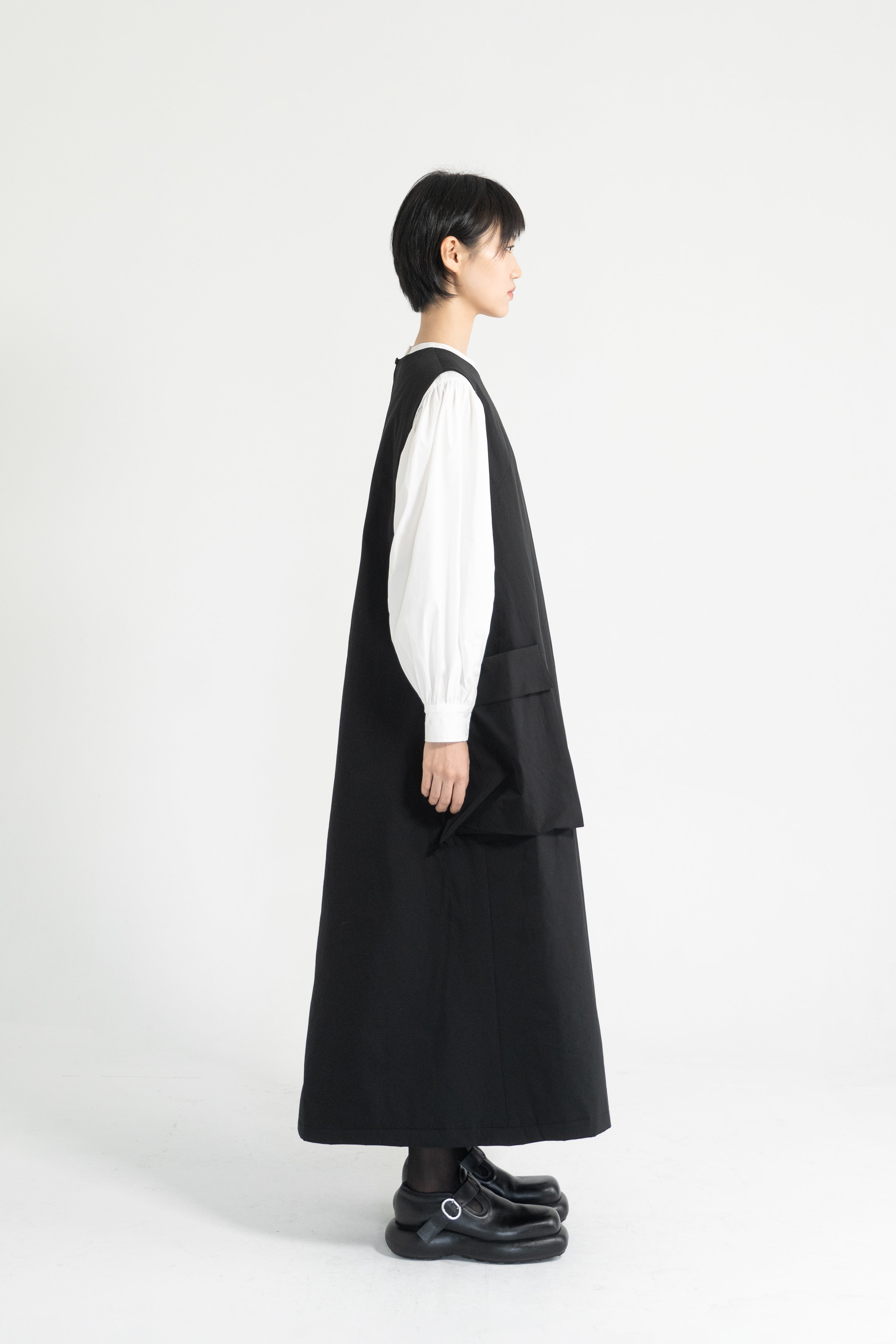 side pocket padding dress