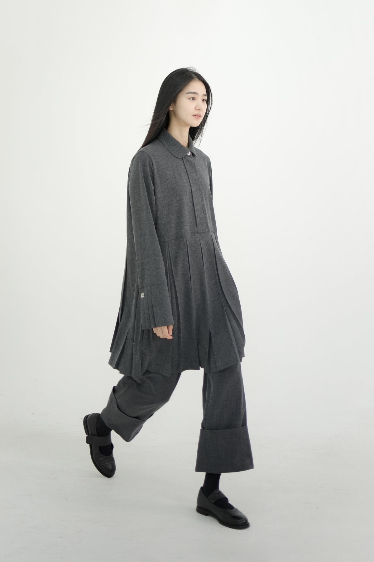 standard flower button dress