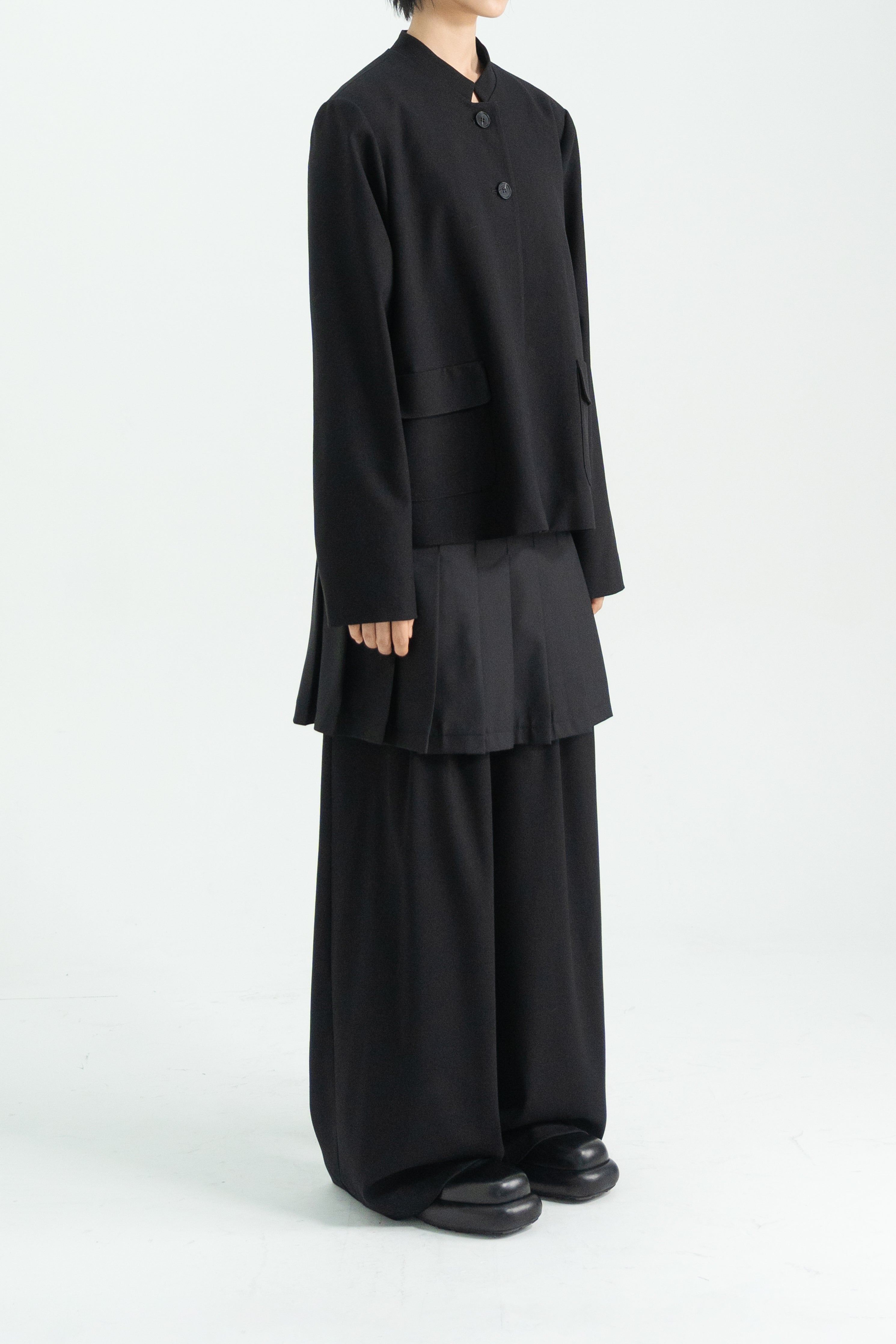 stand collar wool jacket