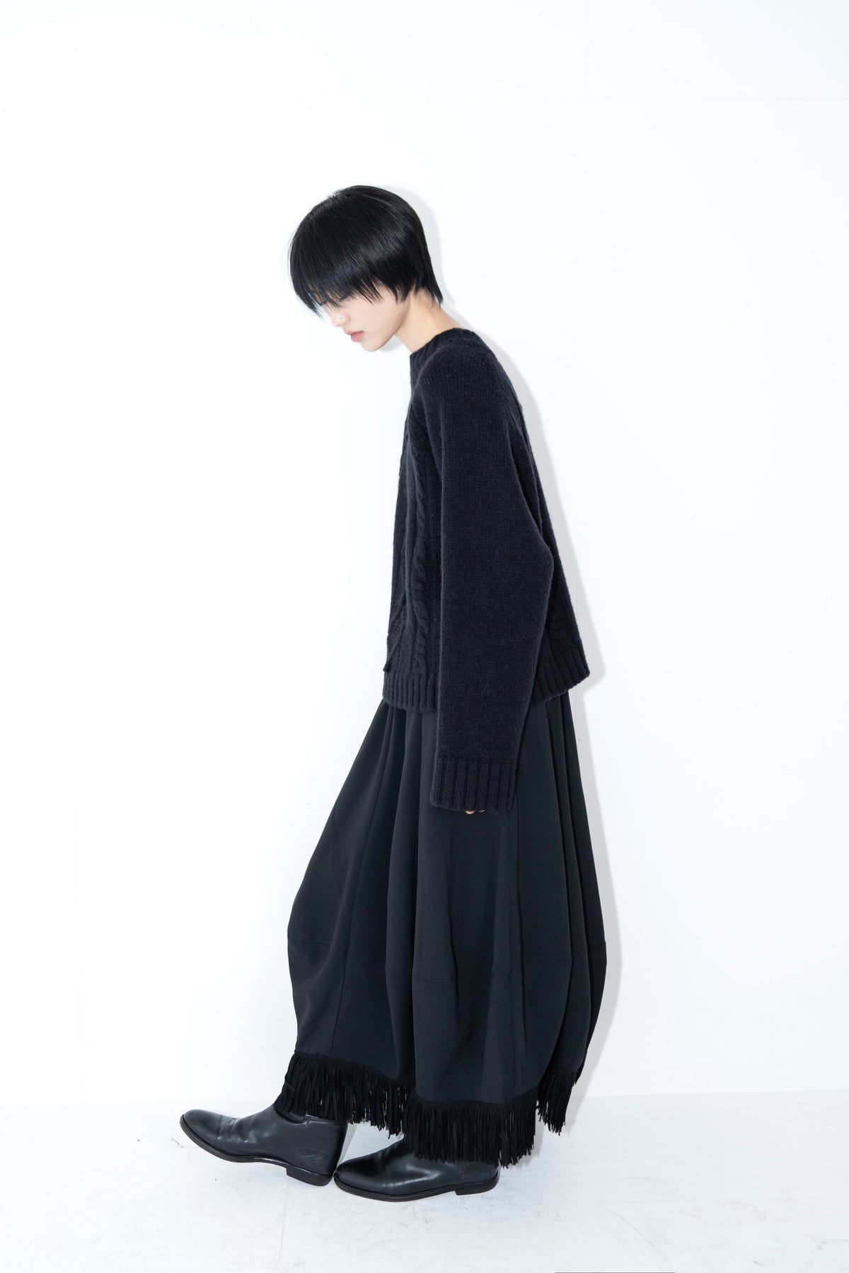 wool fleur pom knit