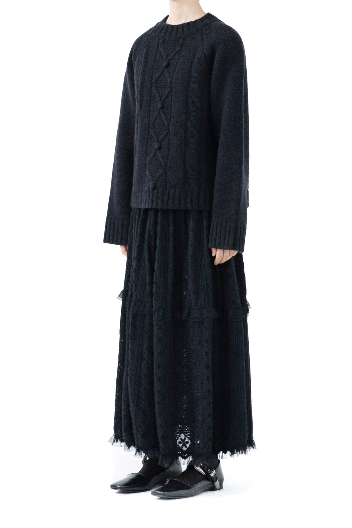 wool fleur pom knit
