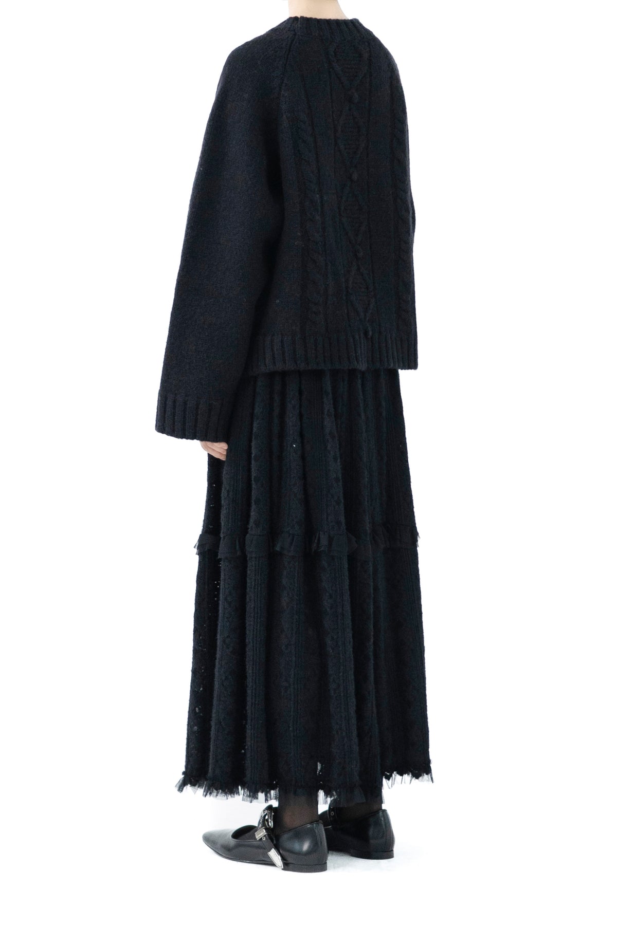 wool fleur pom knit
