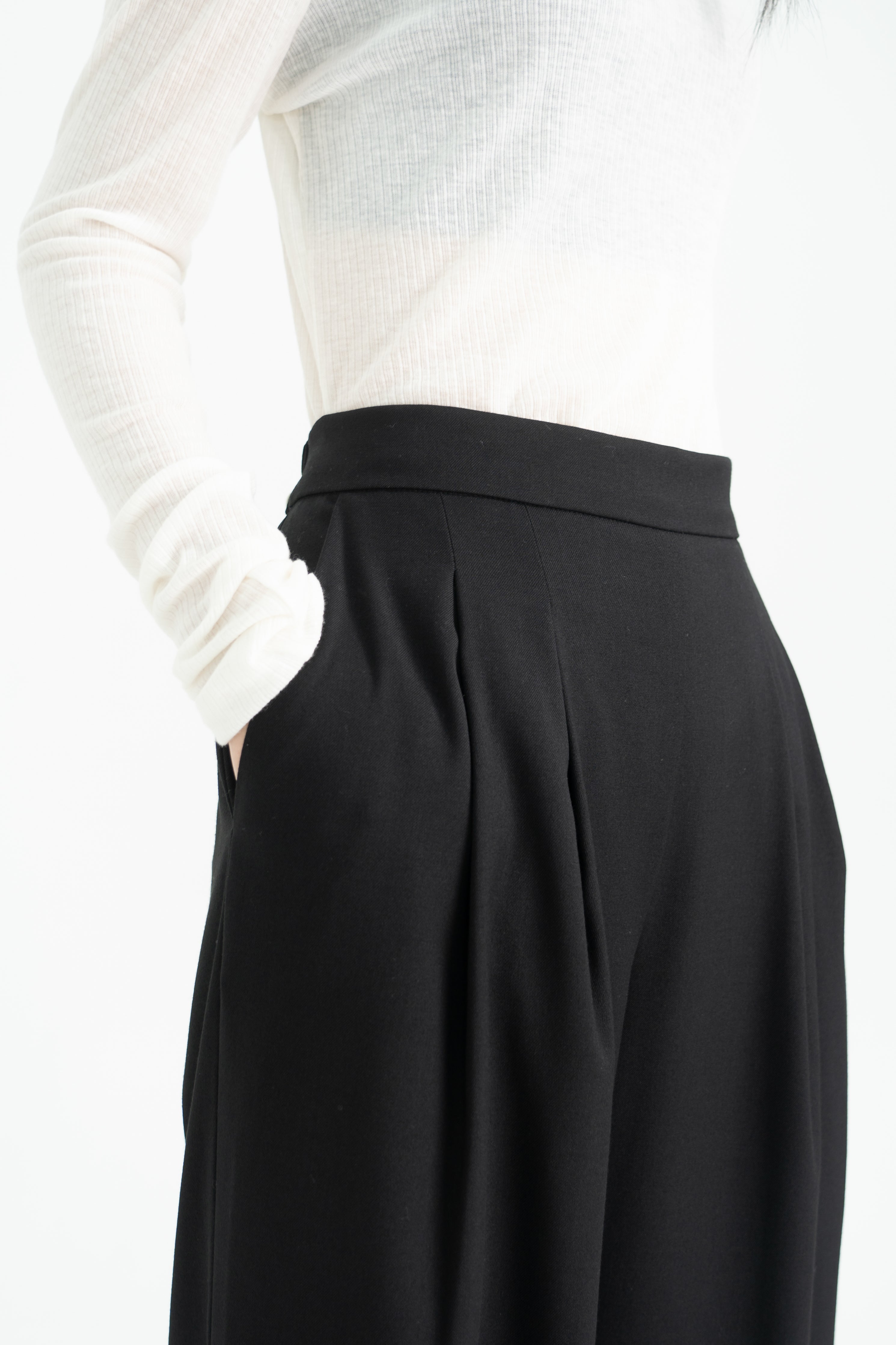 wool solid pants