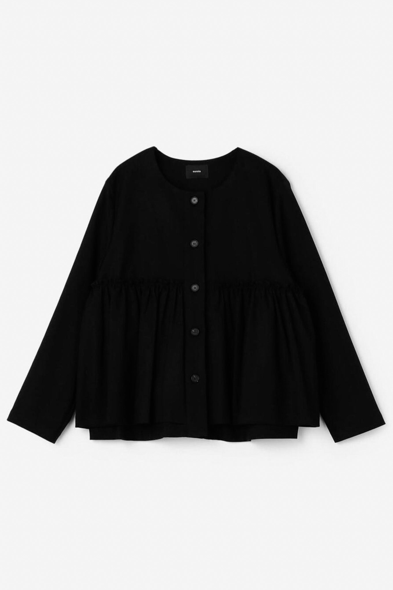 button layer frill jacket