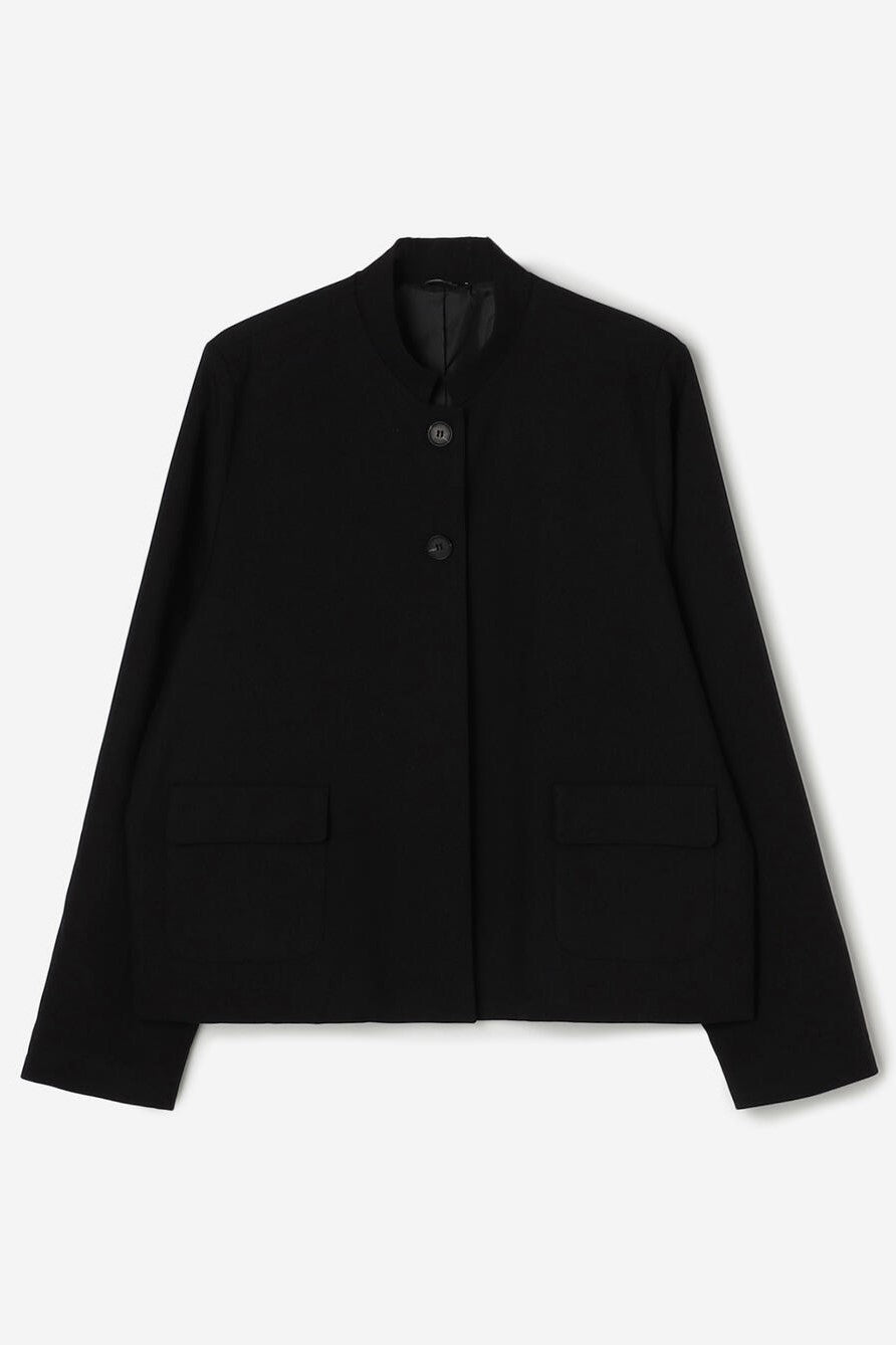 stand collar wool jacket