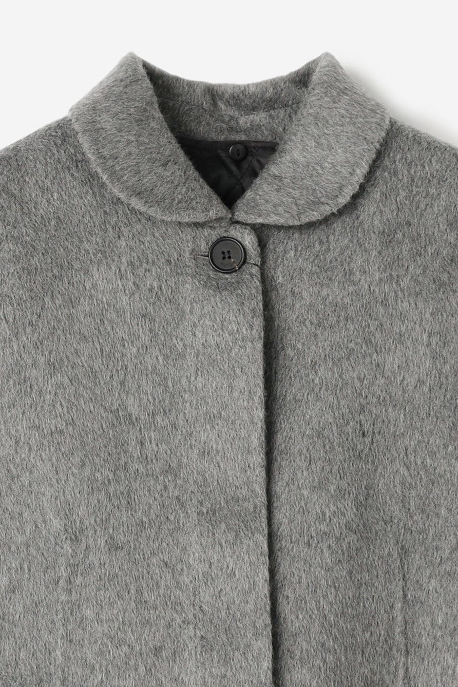 round collar long coat