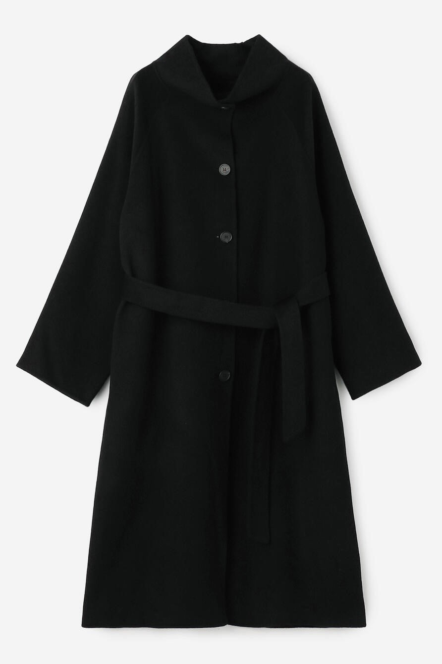 high neck handmade long coat