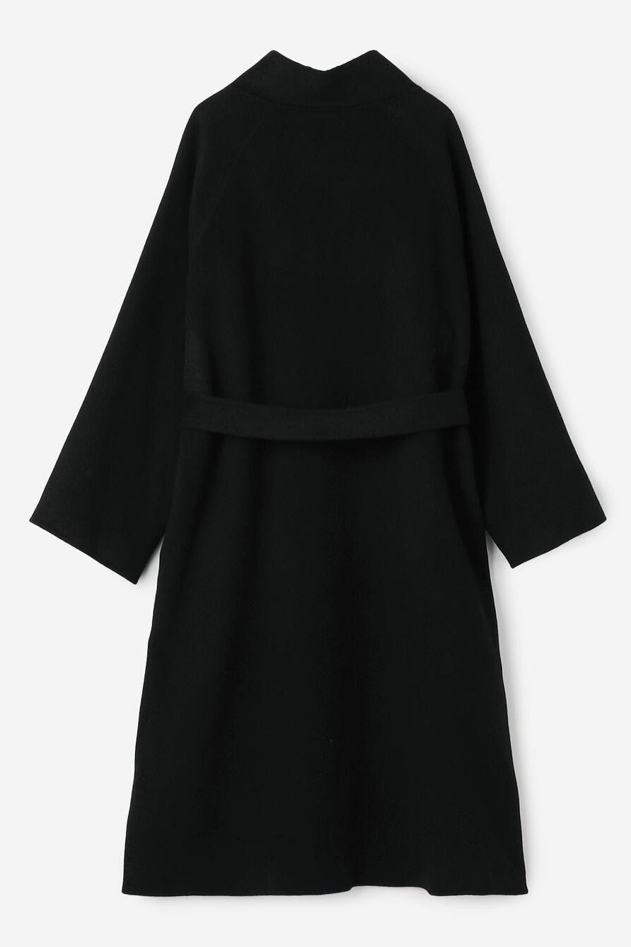 high neck handmade long coat