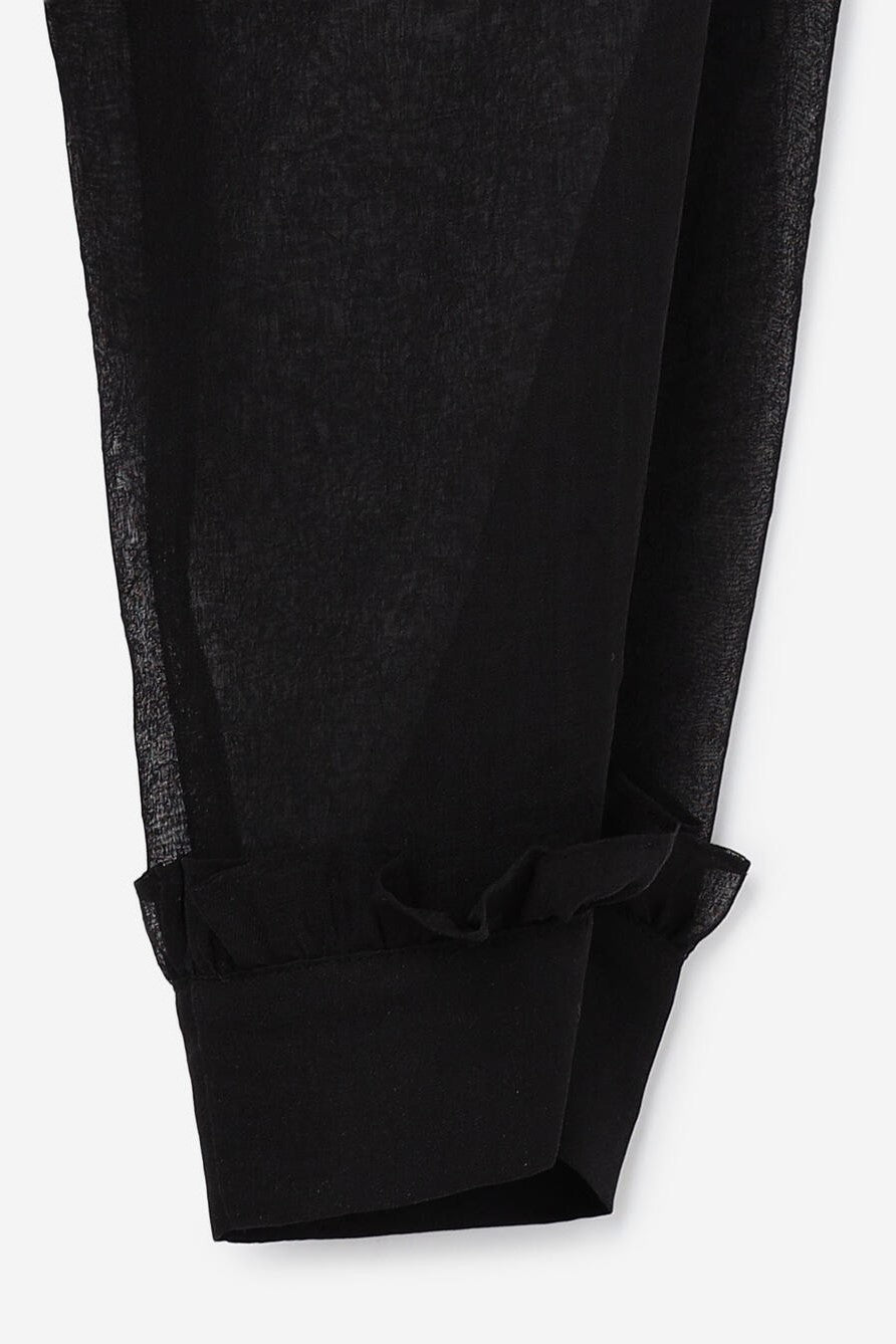 frill hooded organza coat