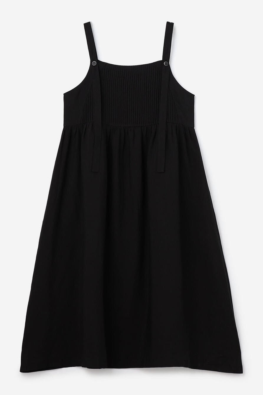 string button pintuck dress