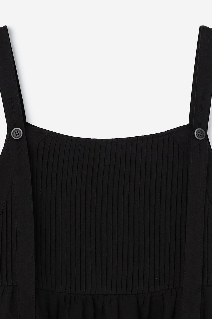 string button pintuck dress