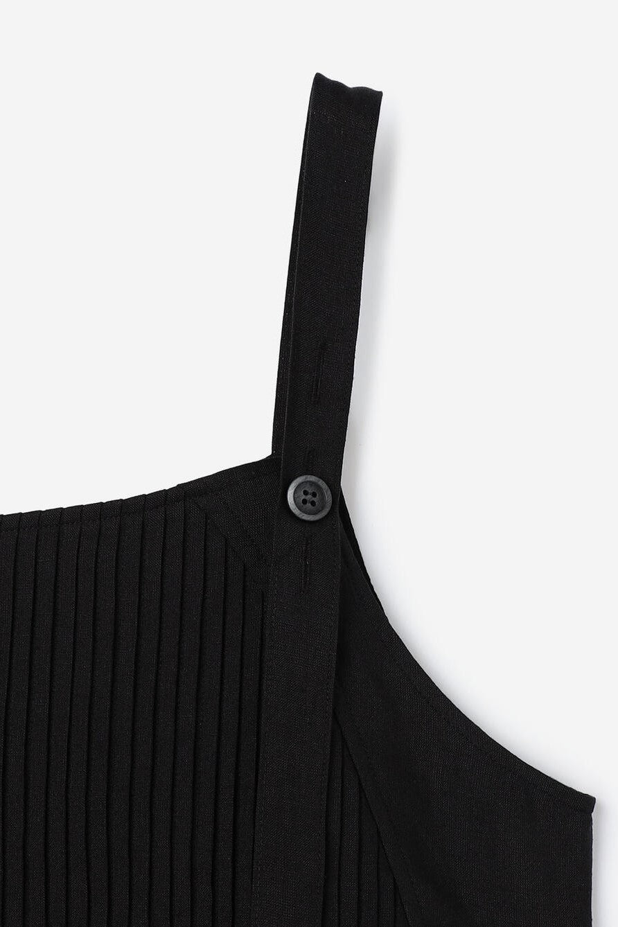 string button pintuck dress