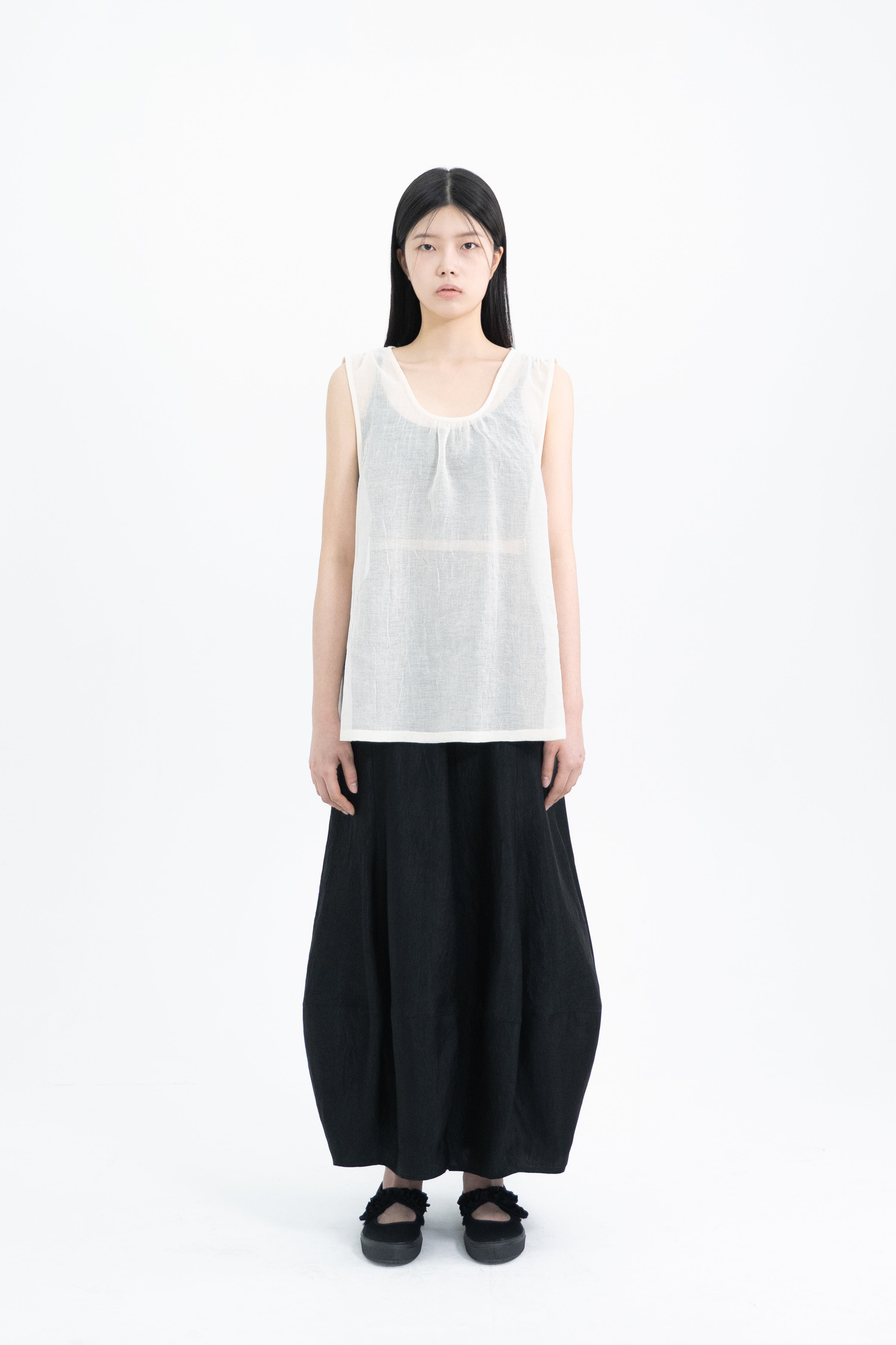 acetate leaf long skirt