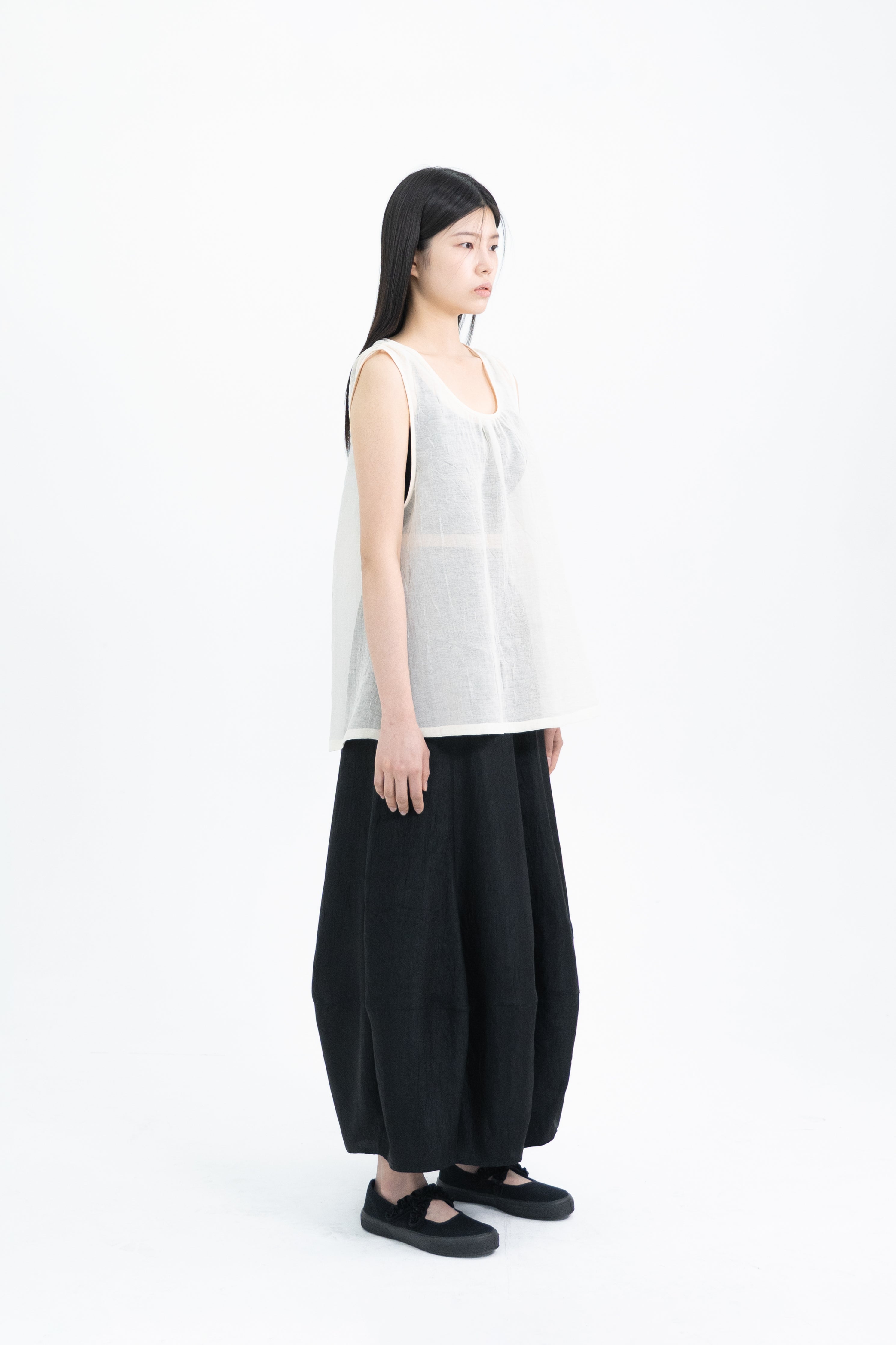 acetate leaf long skirt