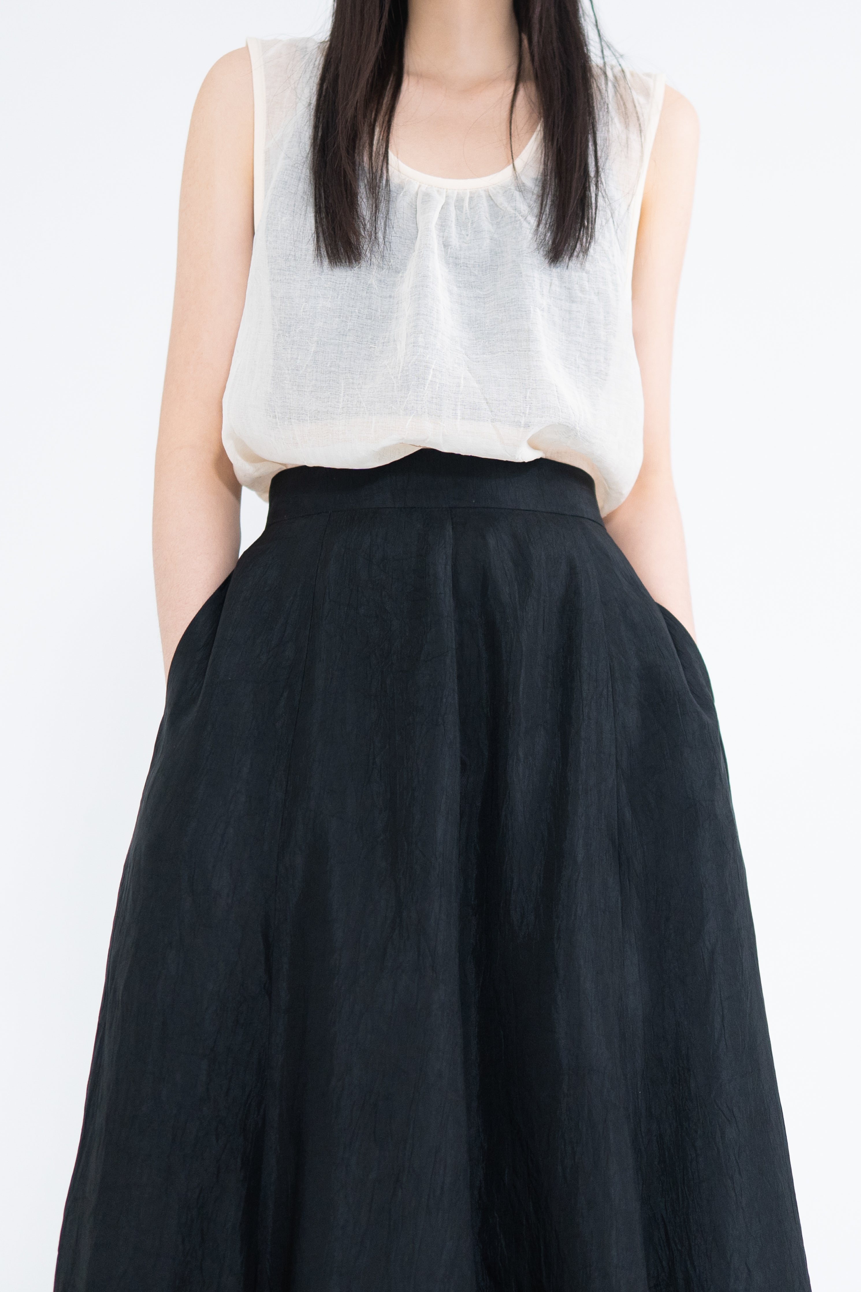 acetate leaf long skirt