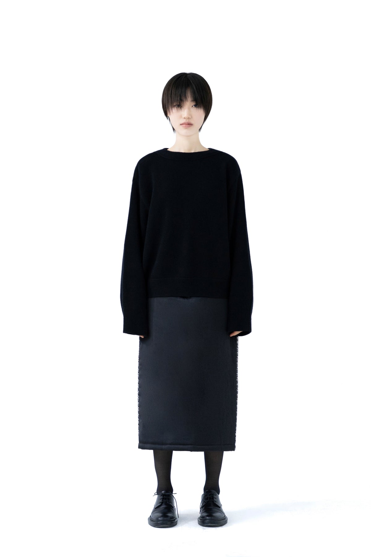 boat neck wool knit