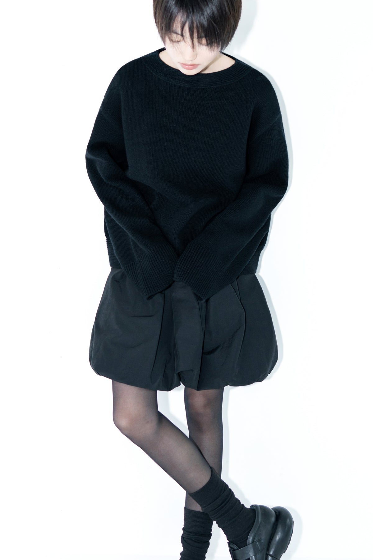 boat neck wool knit