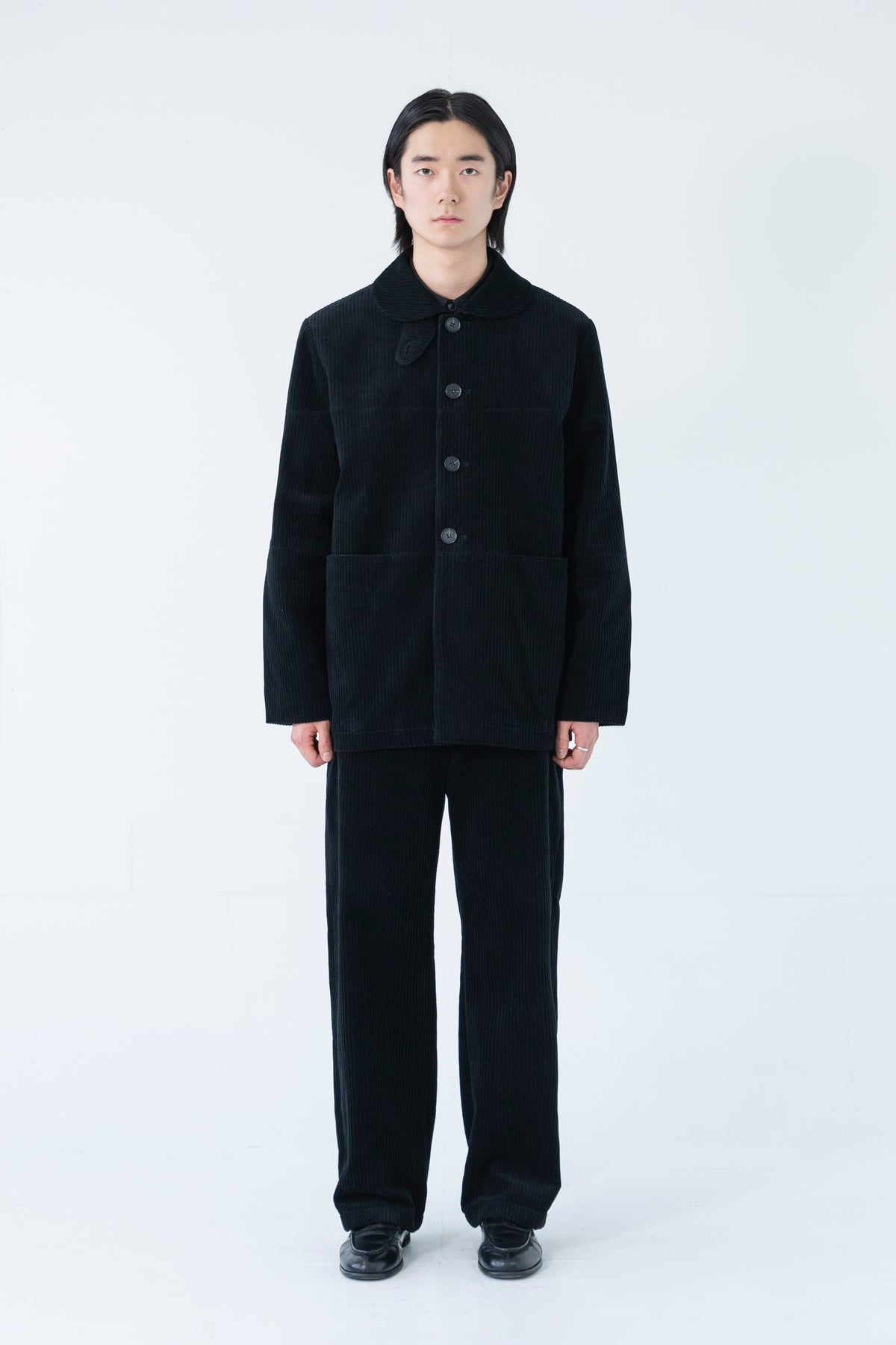 clam collar corduroy jacket