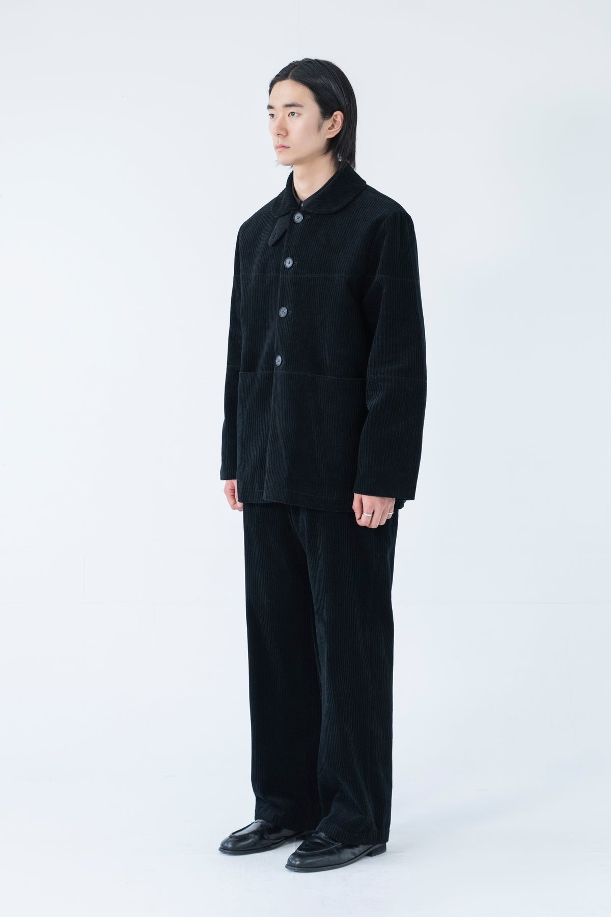 clam collar corduroy jacket