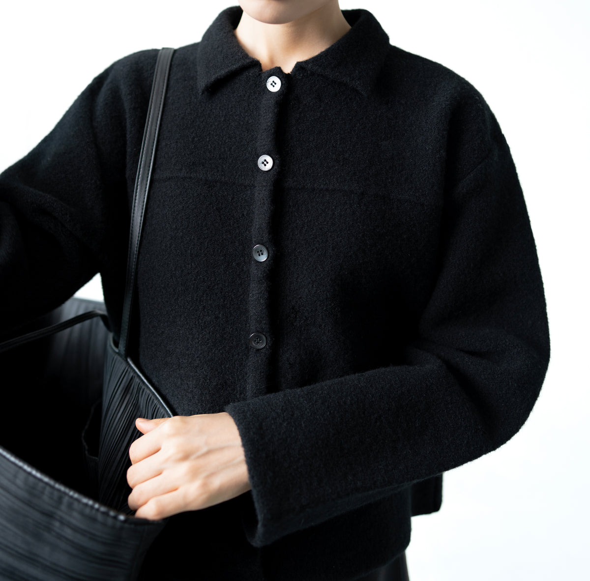 classic collar knit cardigan