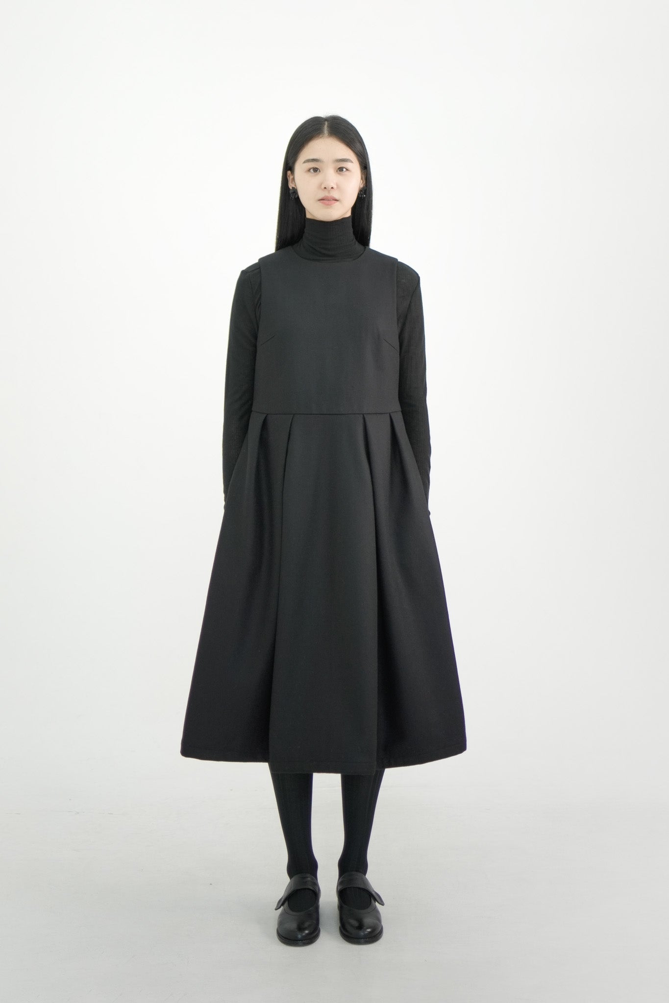 classic wool tuck dress