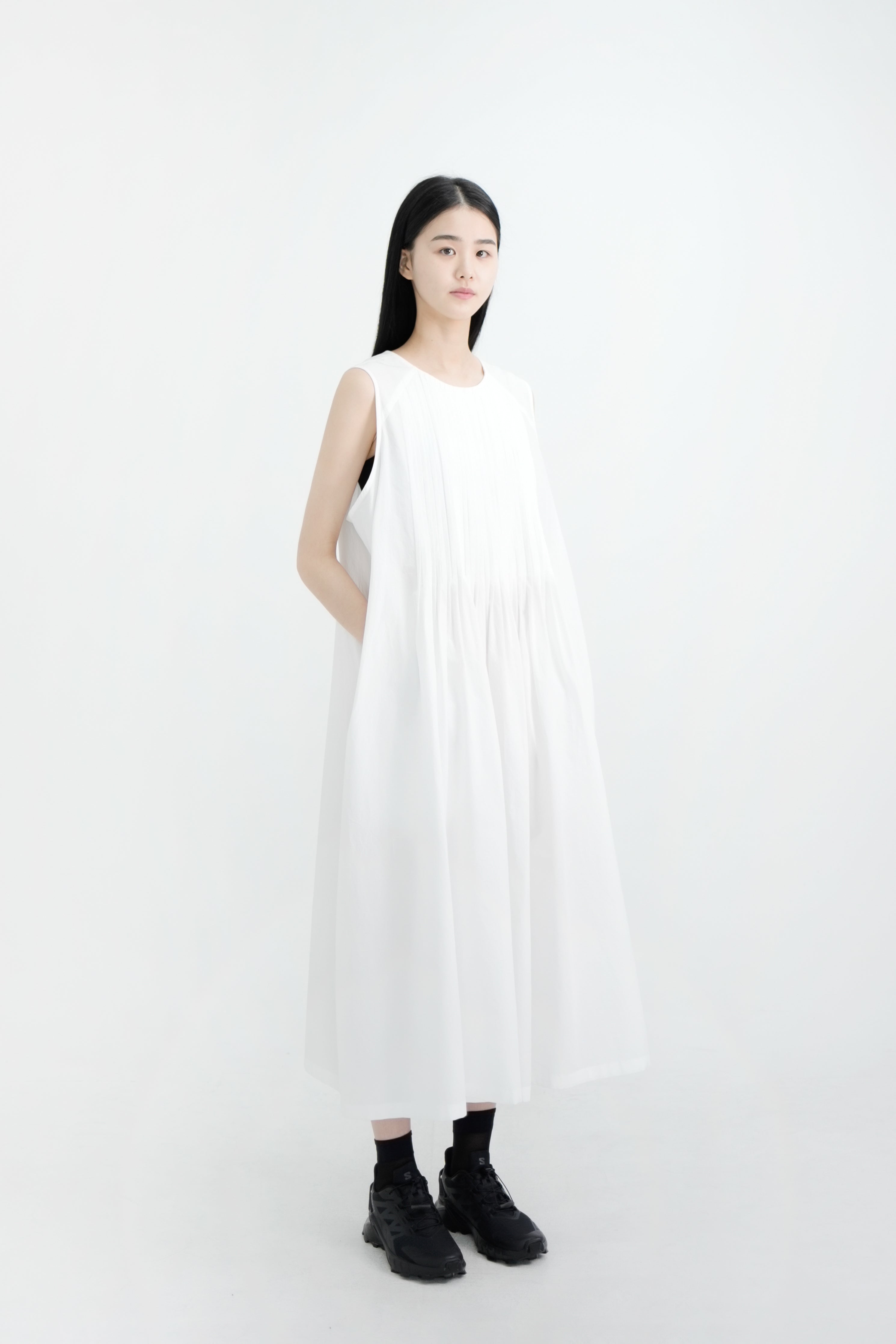 cotton pintuck dress