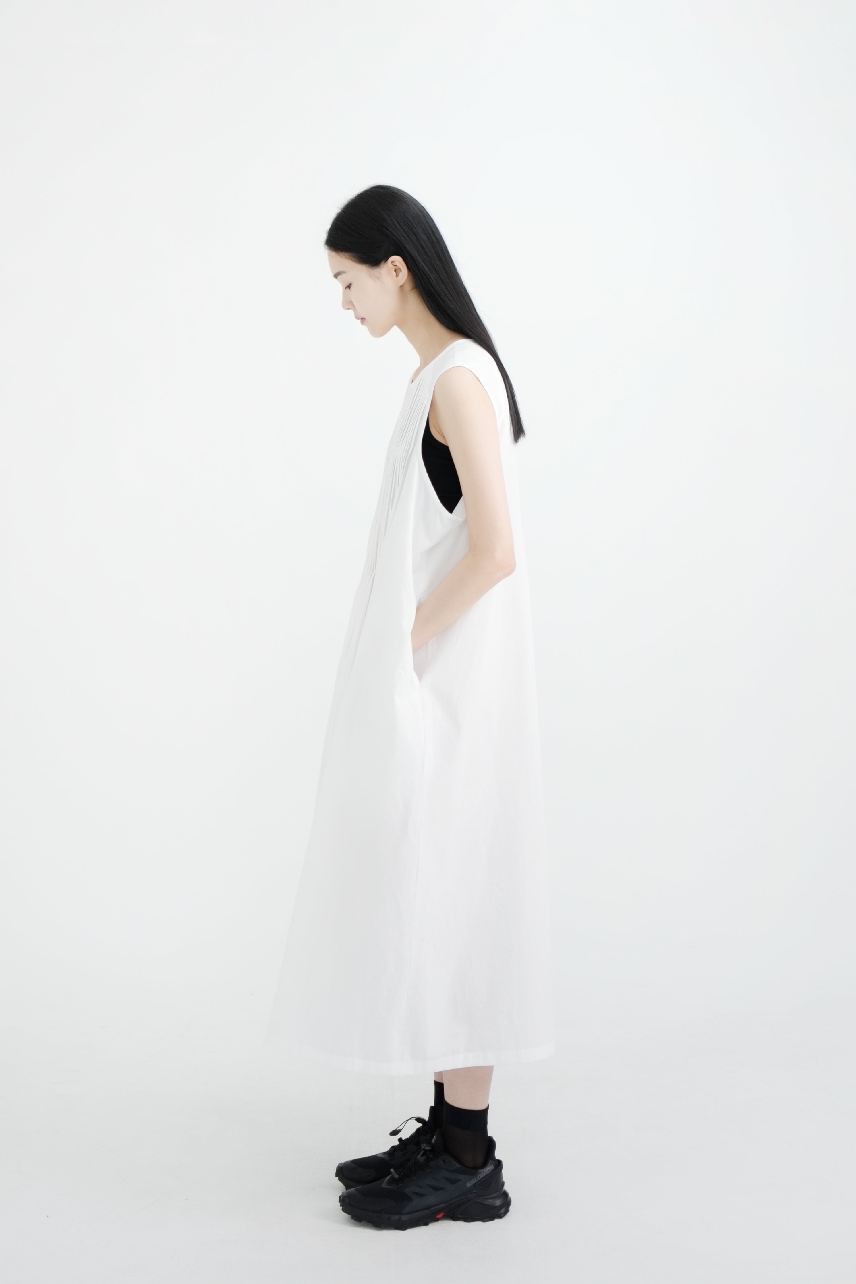 cotton pintuck dress