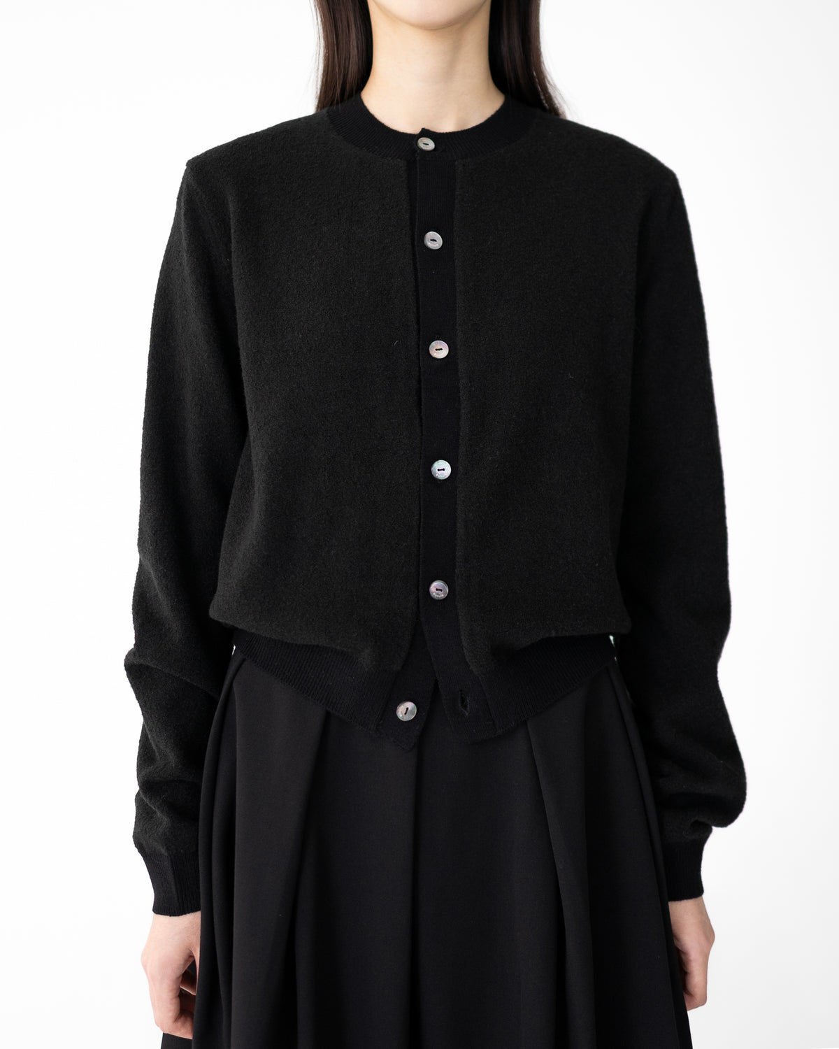 crew neck knit cardigan