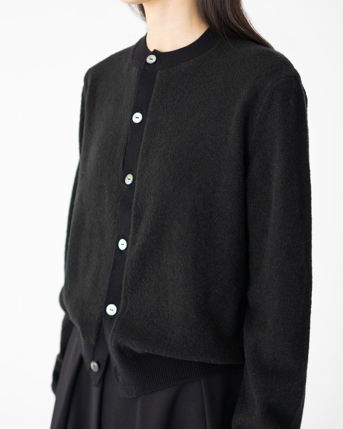crew neck knit cardigan