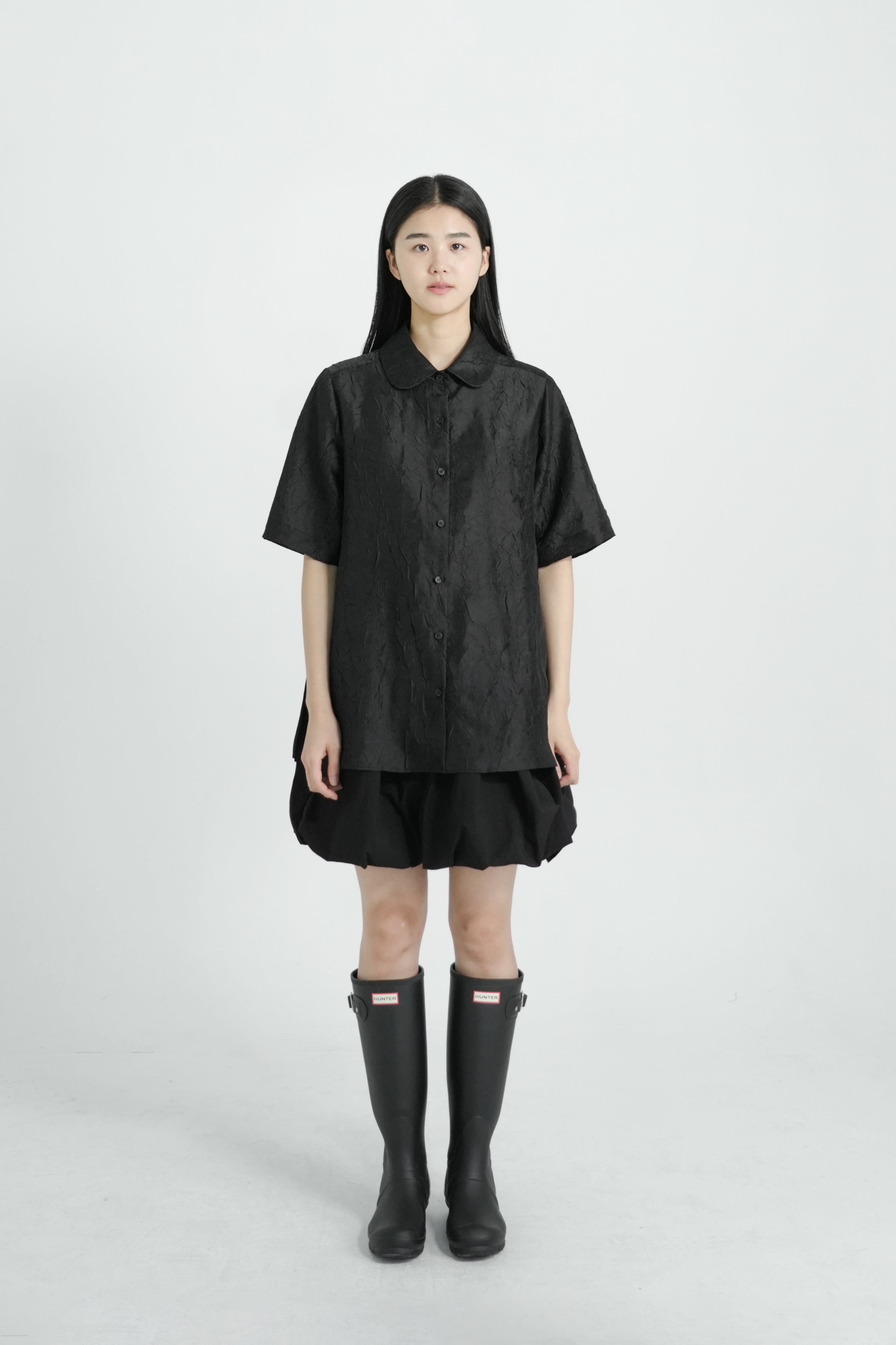 crinkle pleats shirt