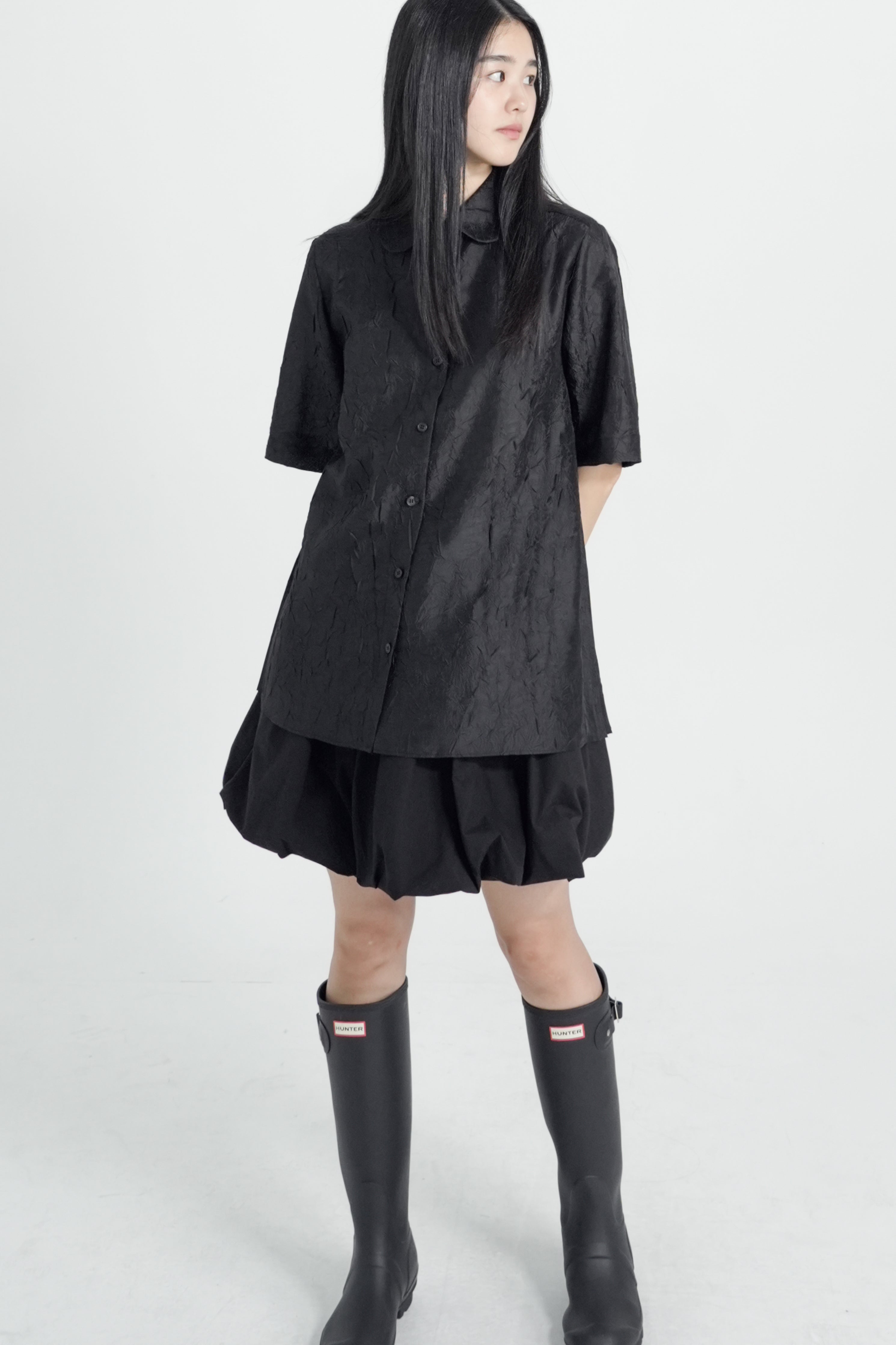 crinkle pleats shirt