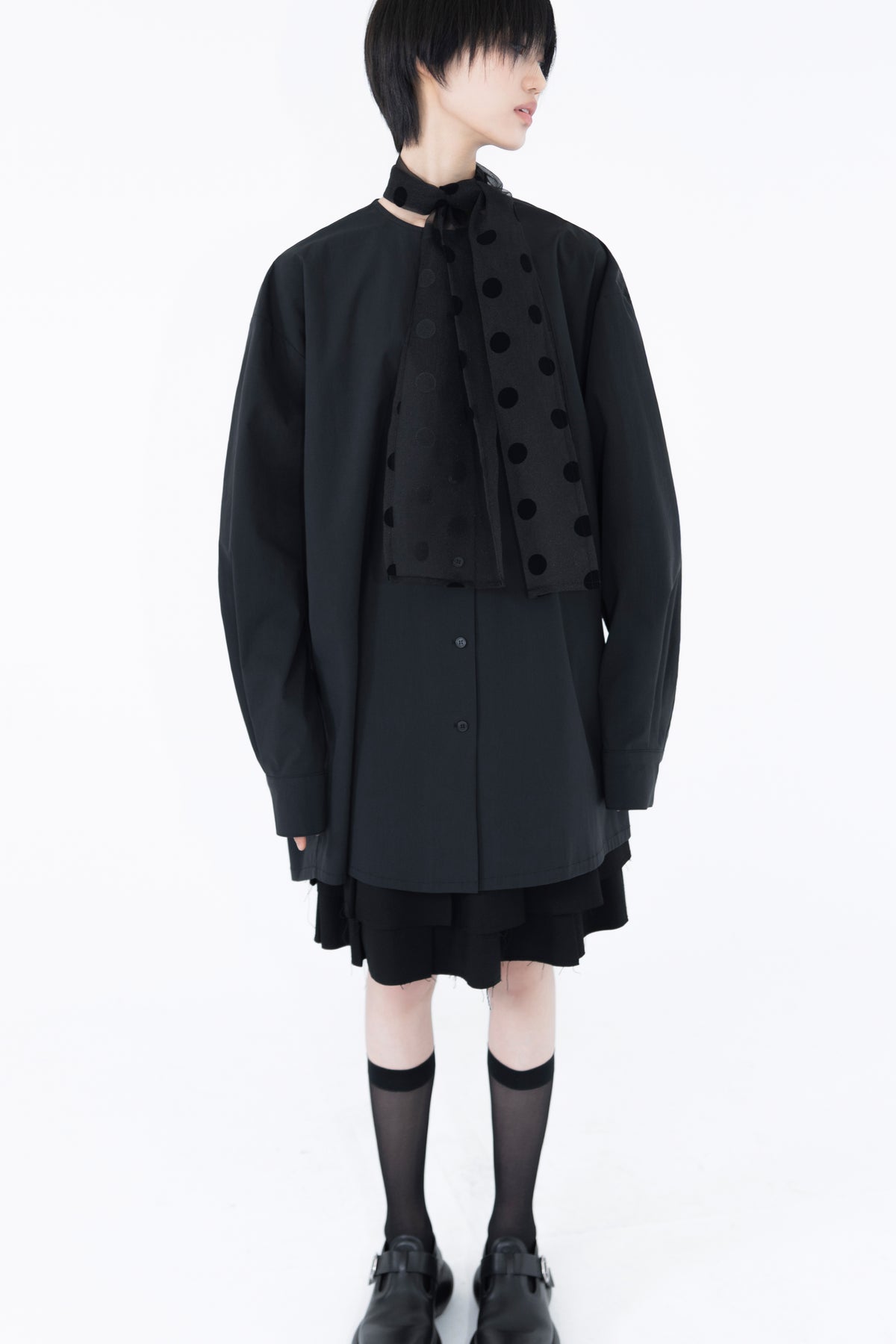 dot tie over shirt