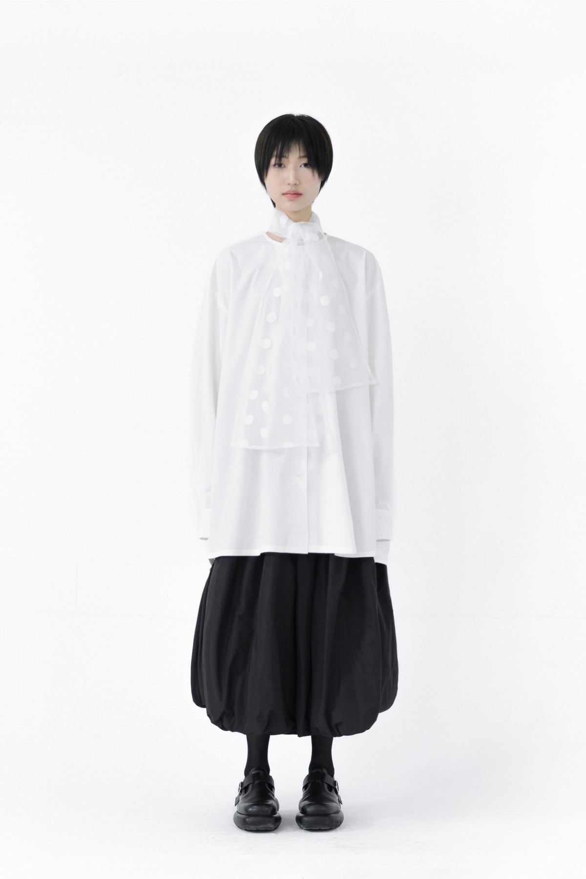 dot tie over shirt