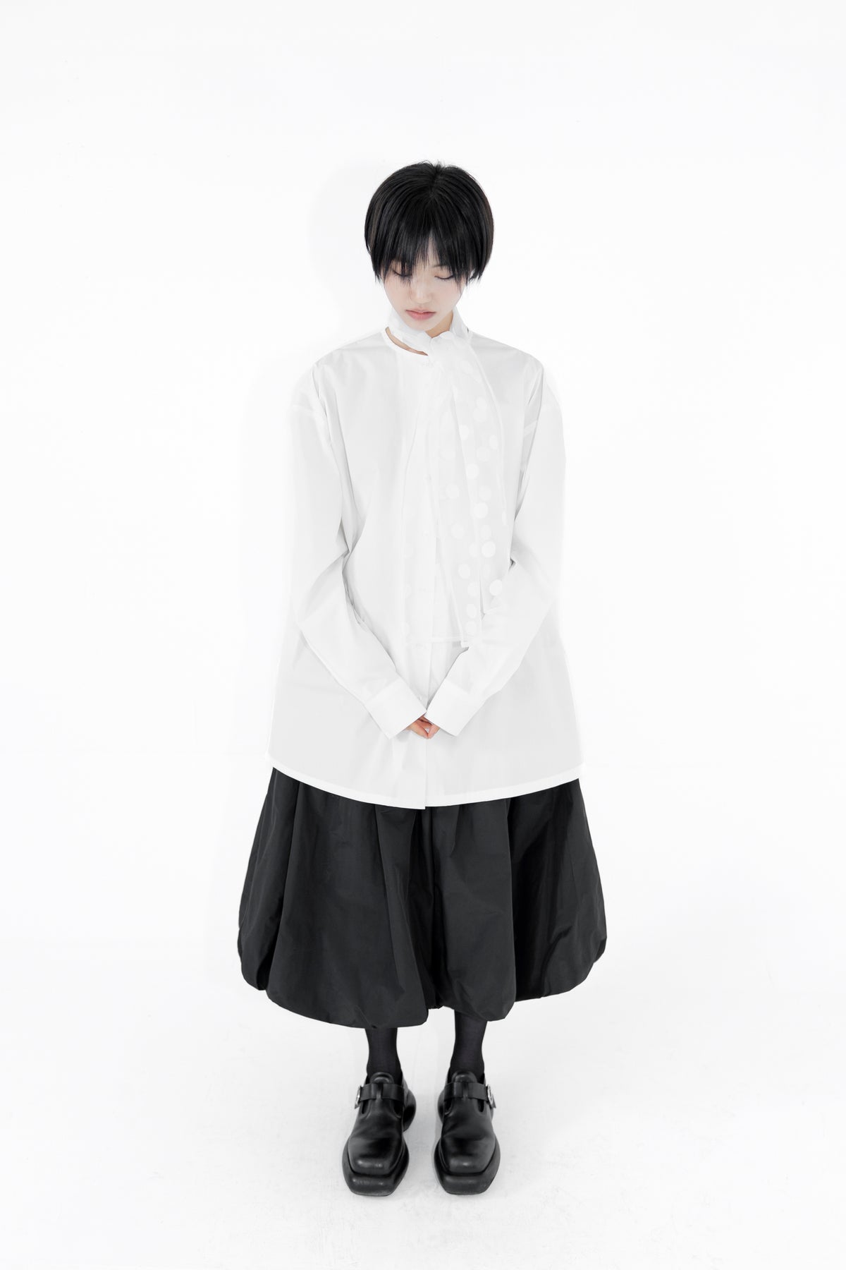 dot tie over shirt