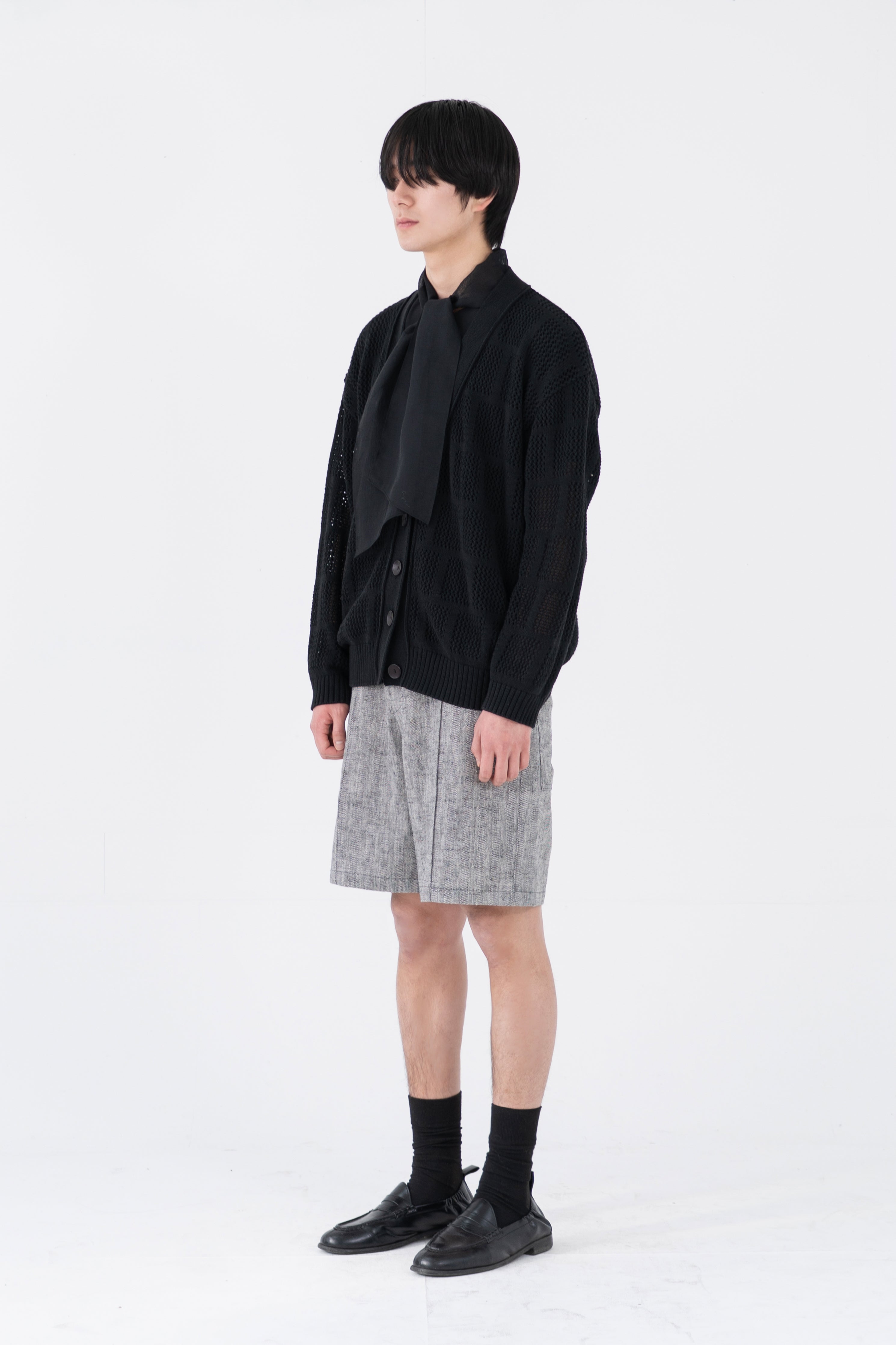 flat herrinbone short pants