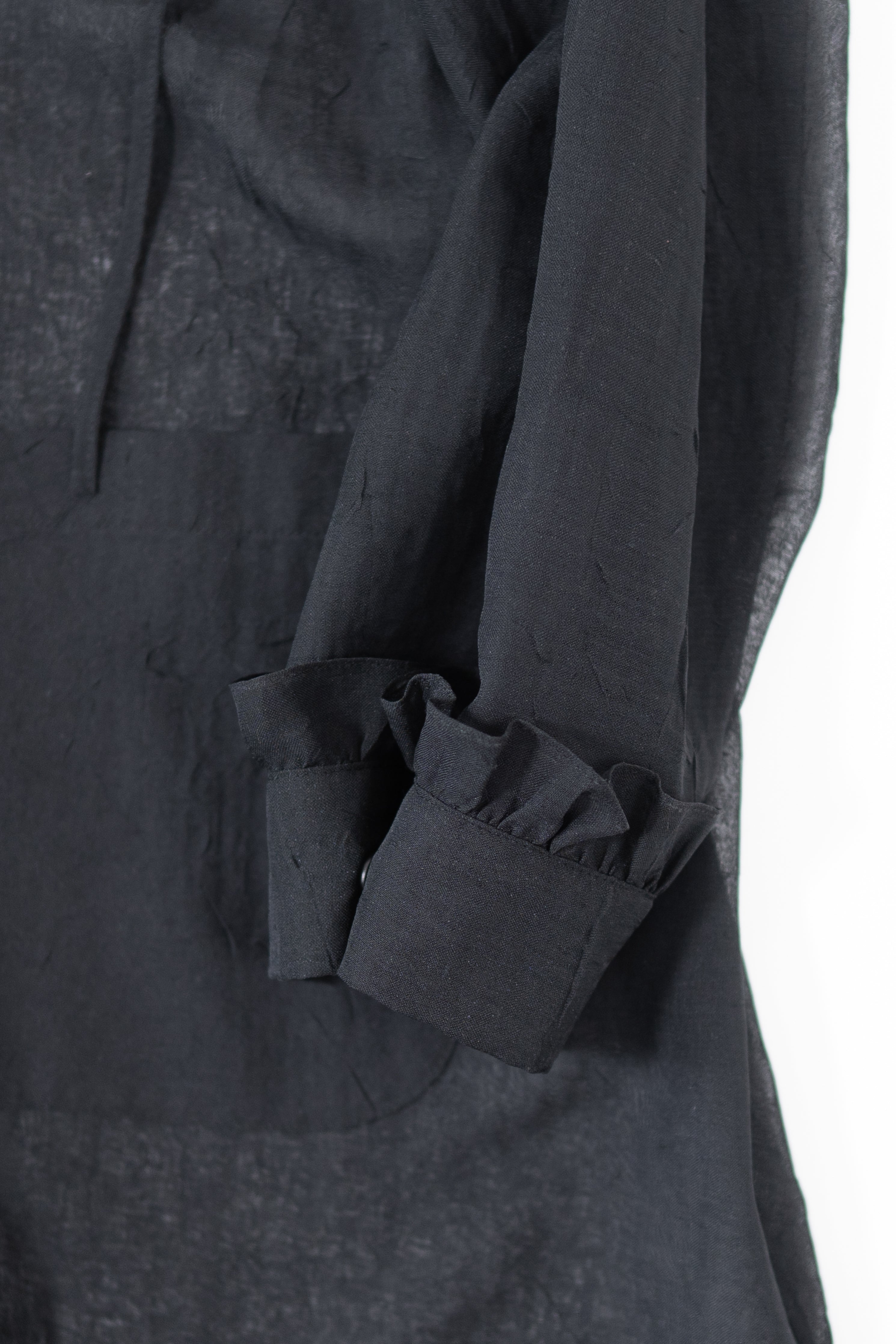 frill hooded organza coat