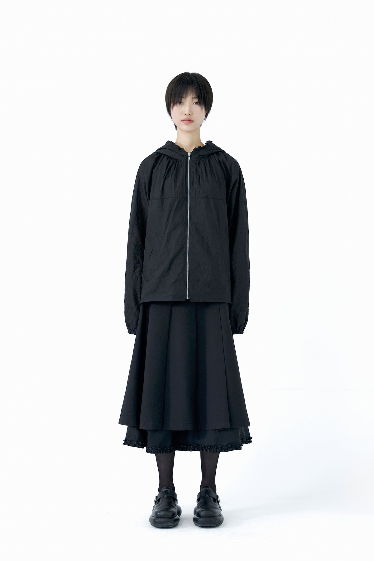 frill layer pleats skirt