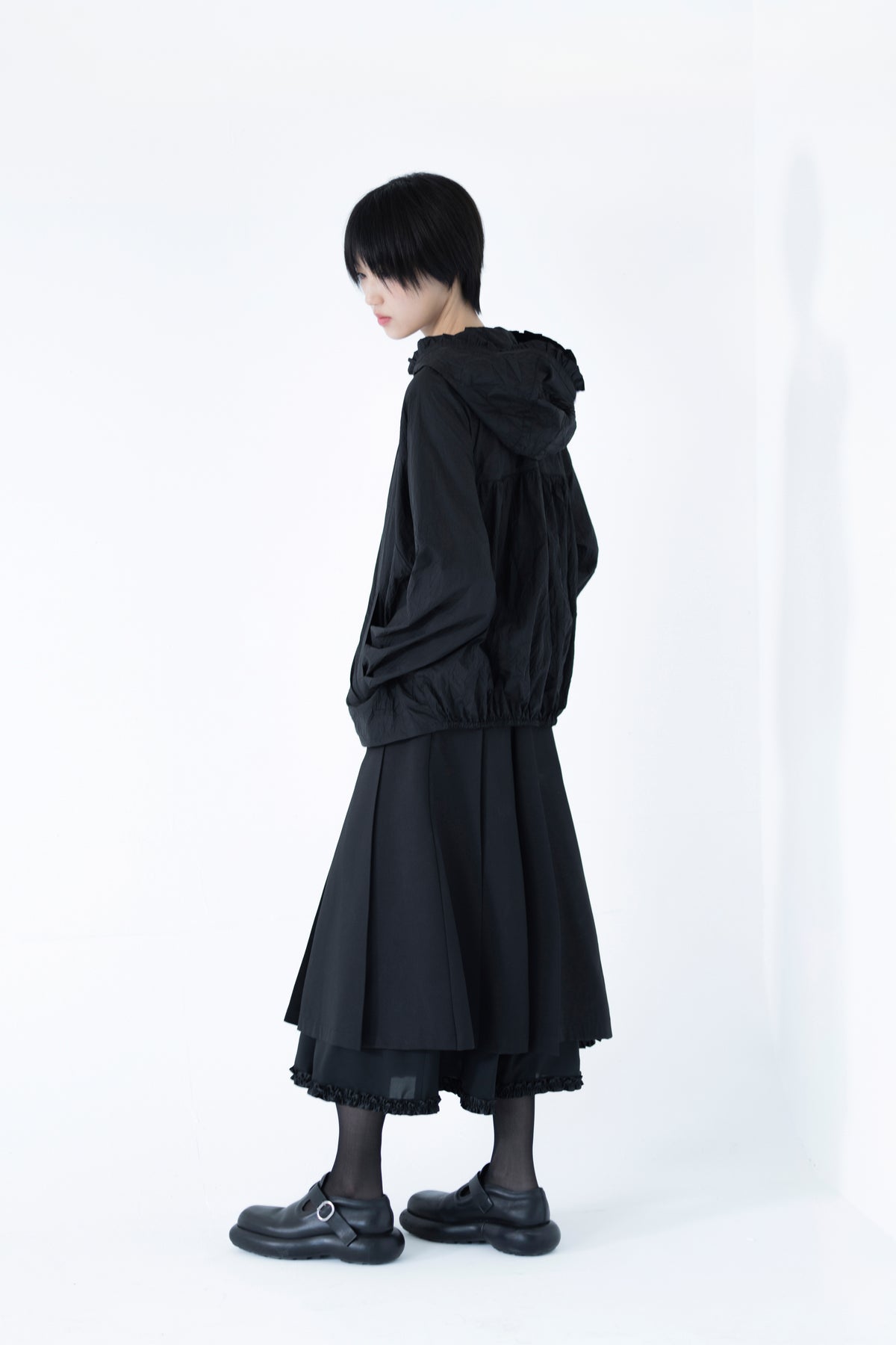 frill layer pleats skirt