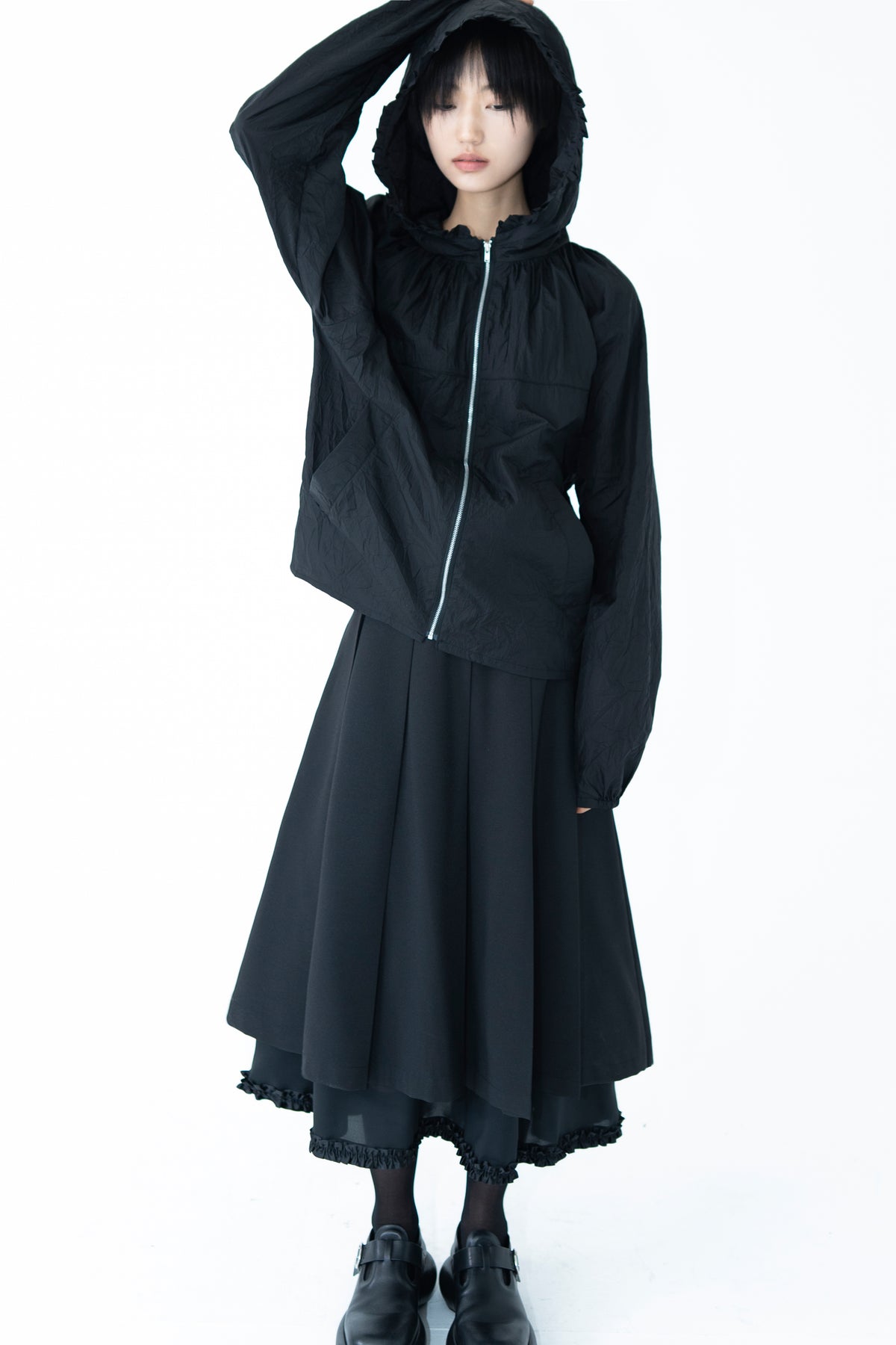 frill layer pleats skirt